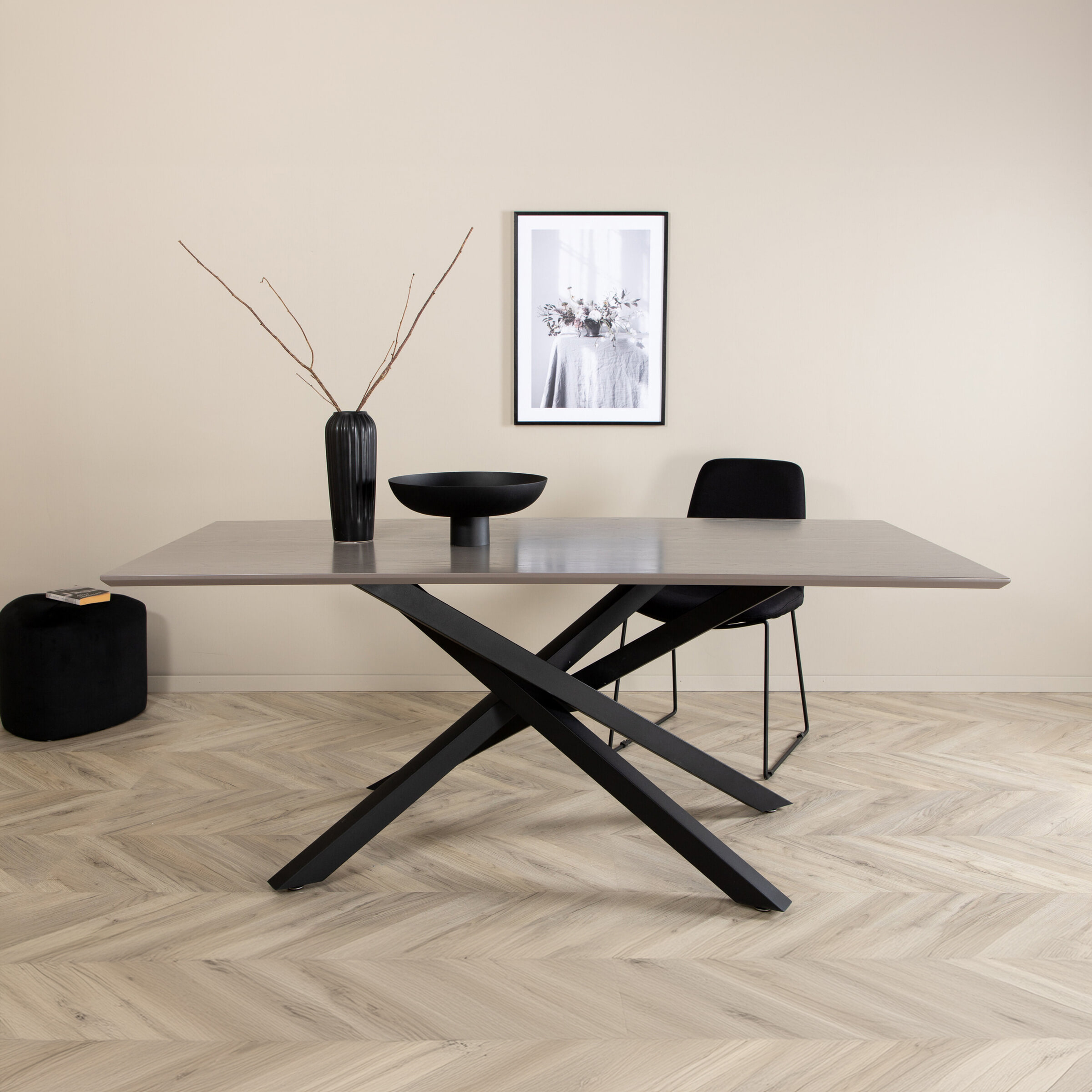 Nohr Eettafel 'Chenell' MDF, 180 x 90cm, kleur Grijs