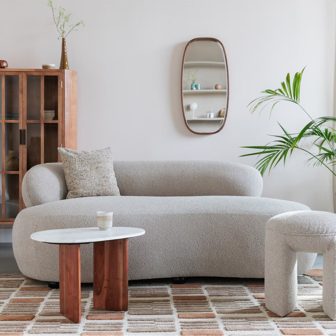 ZILT 2-zits Bank Cheron Bouclé - Beige