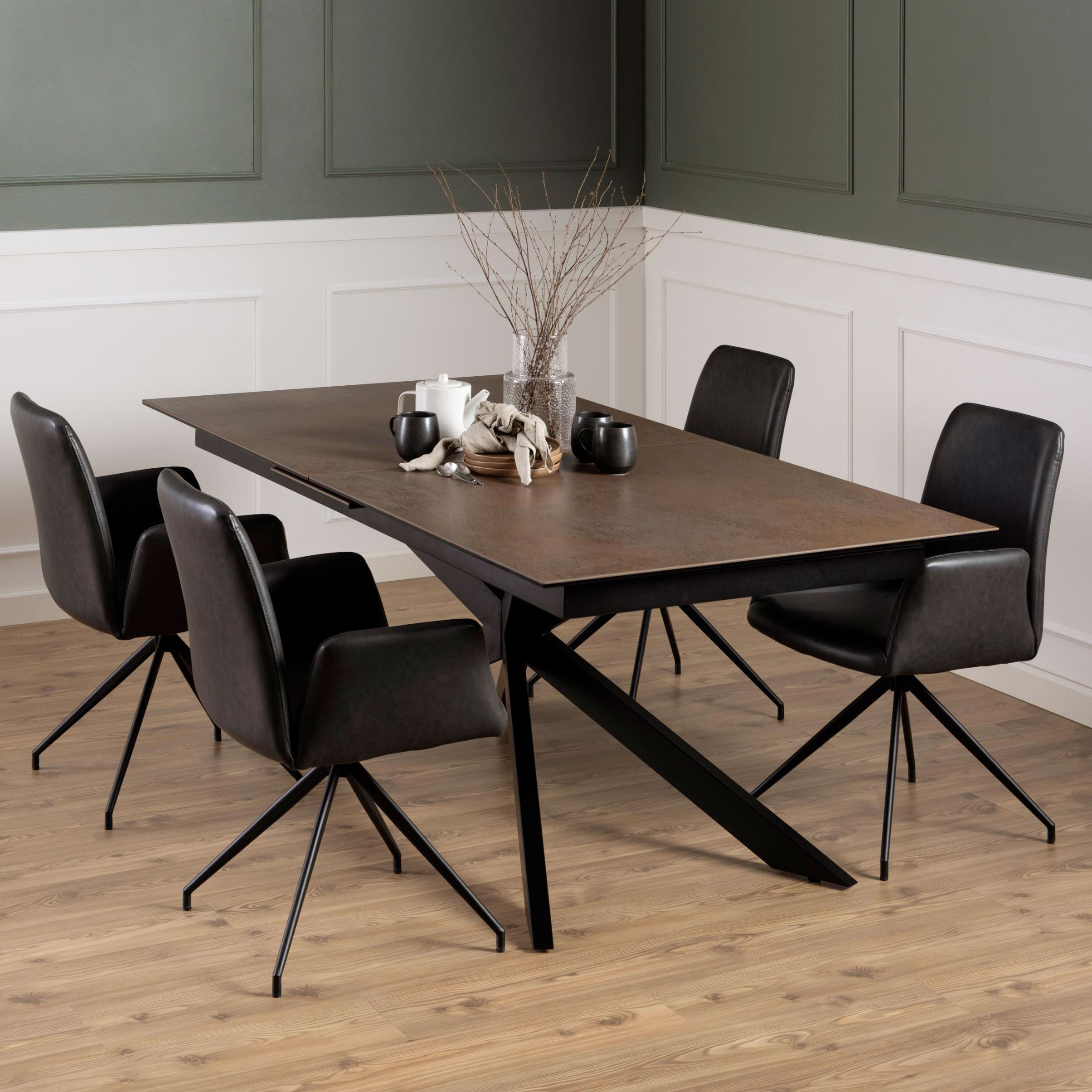 Sohome Uitschuifbare Eettafel Dominique - Keramiek 200-240 x 100cm - Bruin