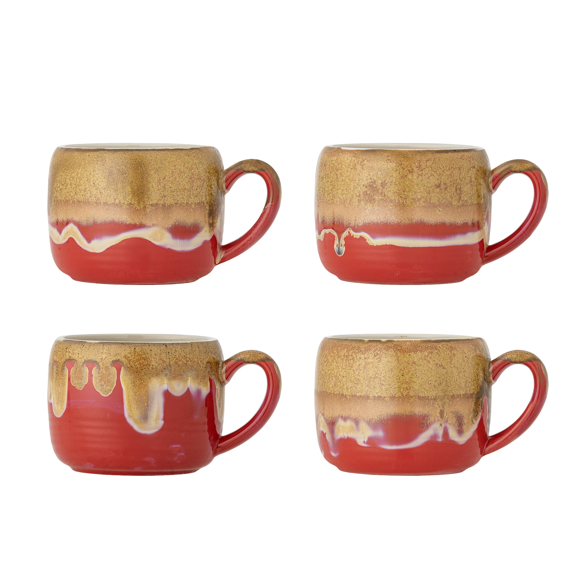 Bloomingville Mok Sheen Set van 4 stuks - Rood