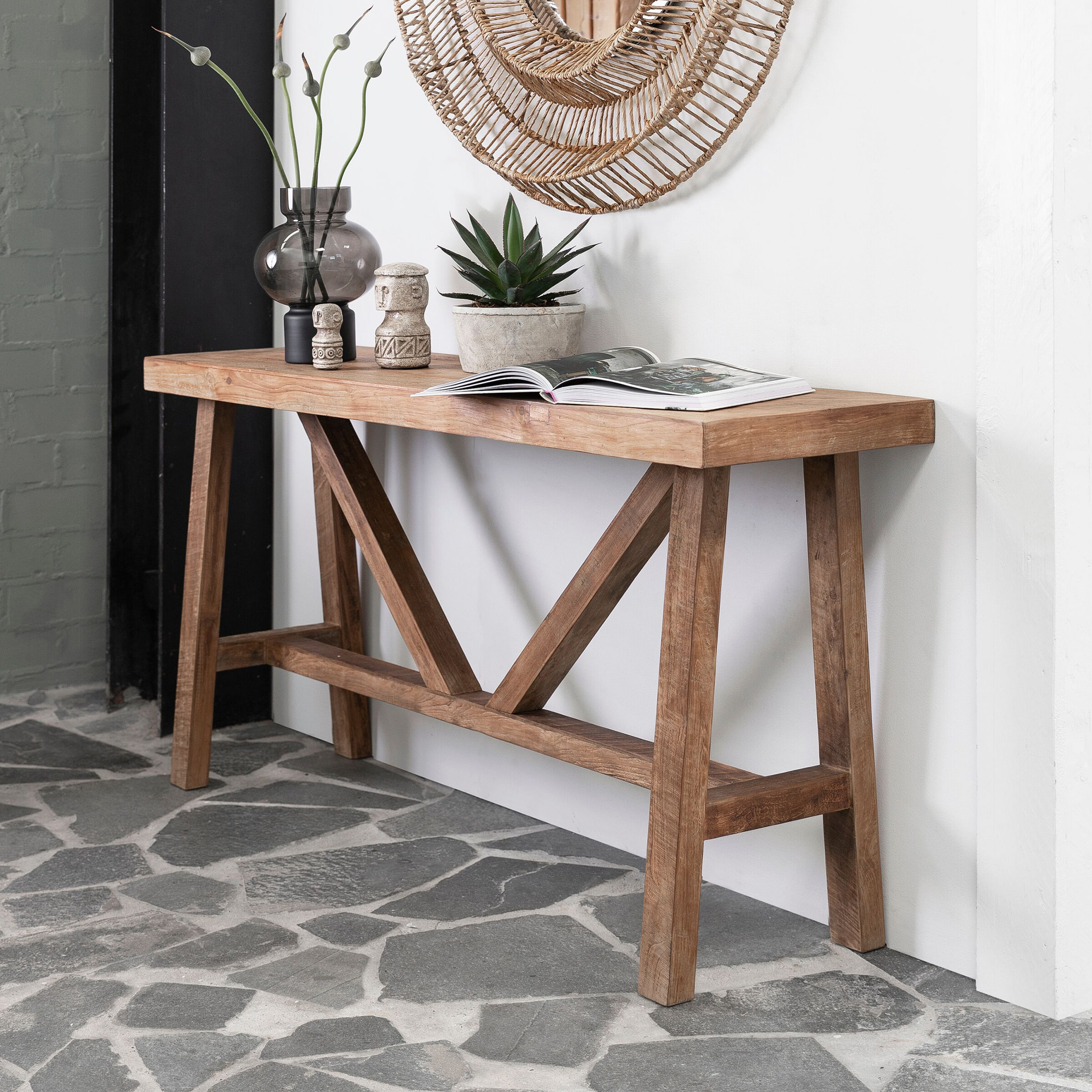 DTP Home Sidetable 'Monastery' Teakhout, 150cm