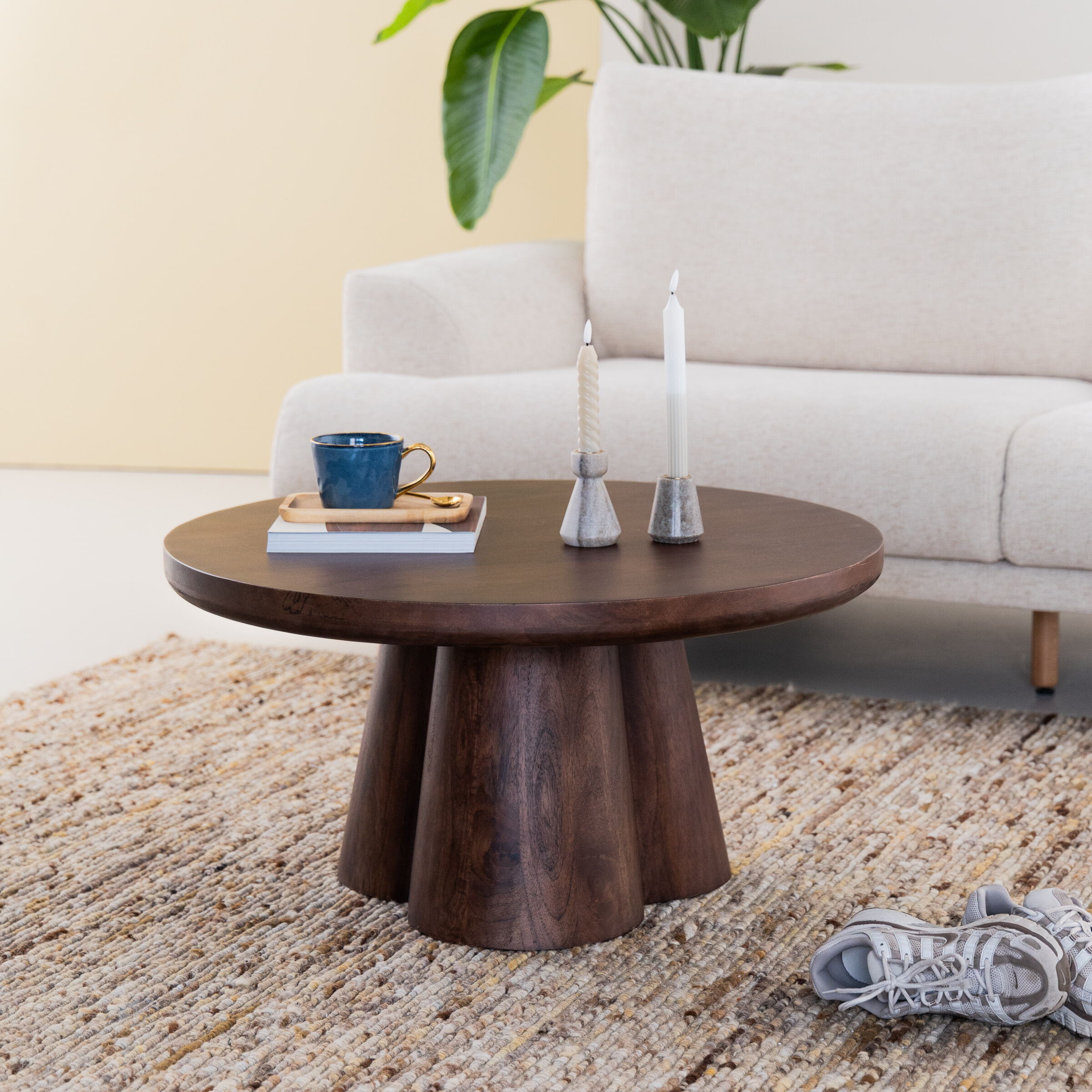 Brix Ronde Salontafel Clubs Mangohout, 80cm - Bruin