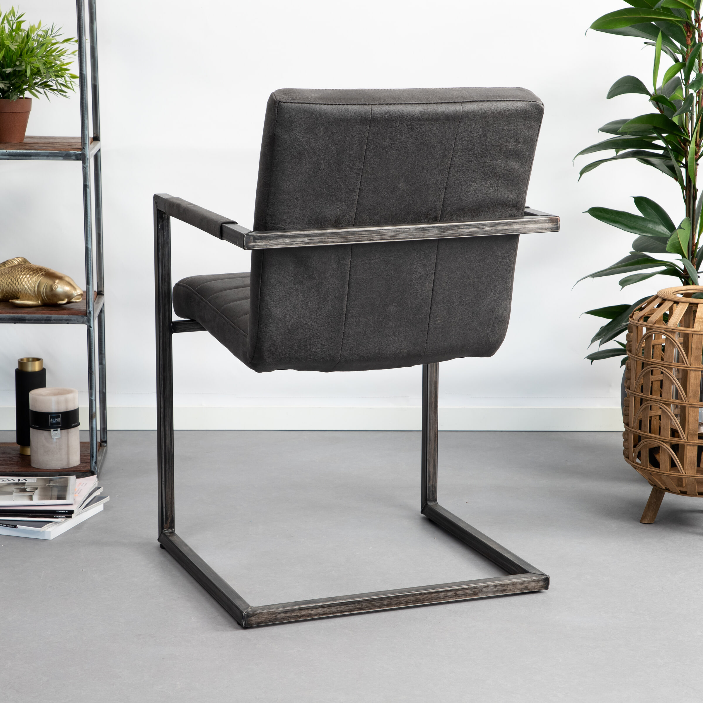 Tower Living Eetkamerstoel 'Rocca', kleur Antraciet