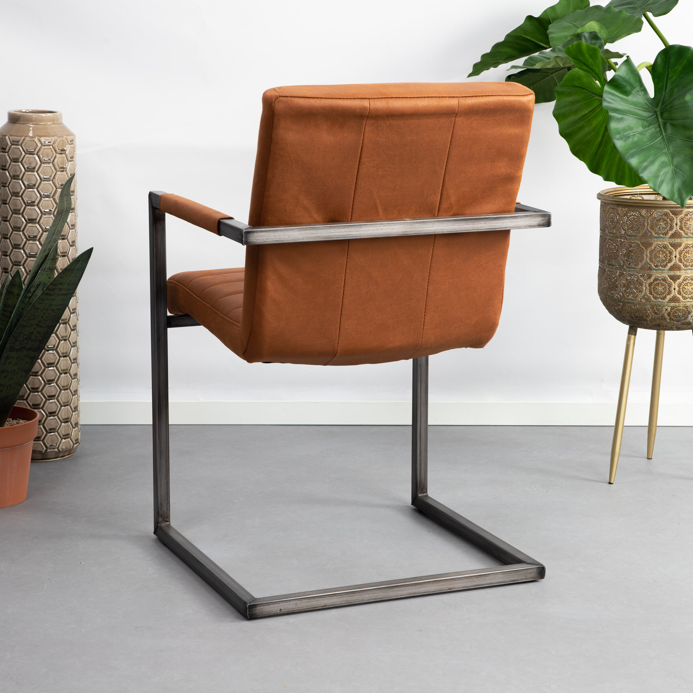 Tower Living Eetkamerstoel 'Rocca', kleur Cognac