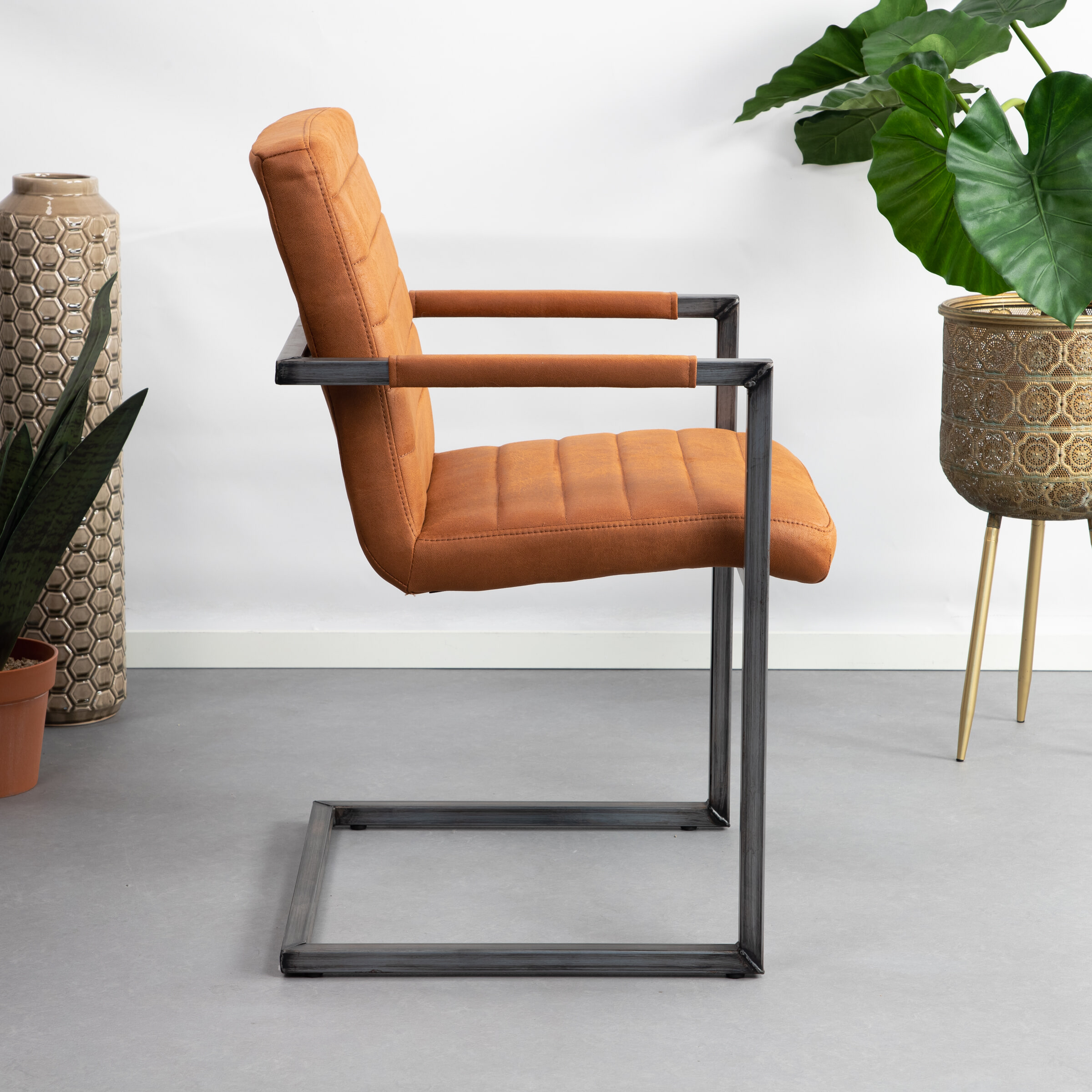 Tower Living Eetkamerstoel 'Rocca', kleur Cognac