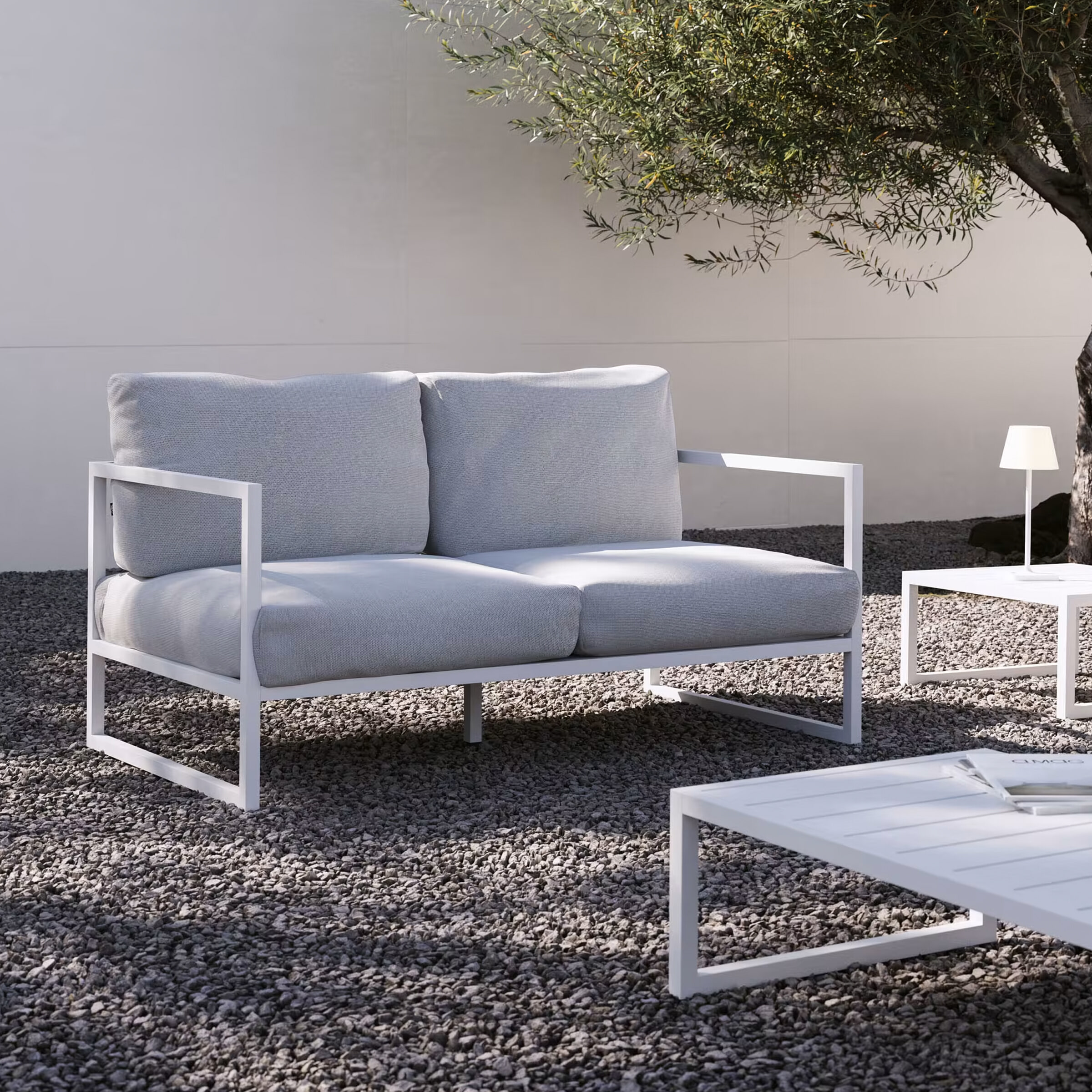 Kave Home 2-zits Tuinbank 'Comova' 150cm, kleur Wit
