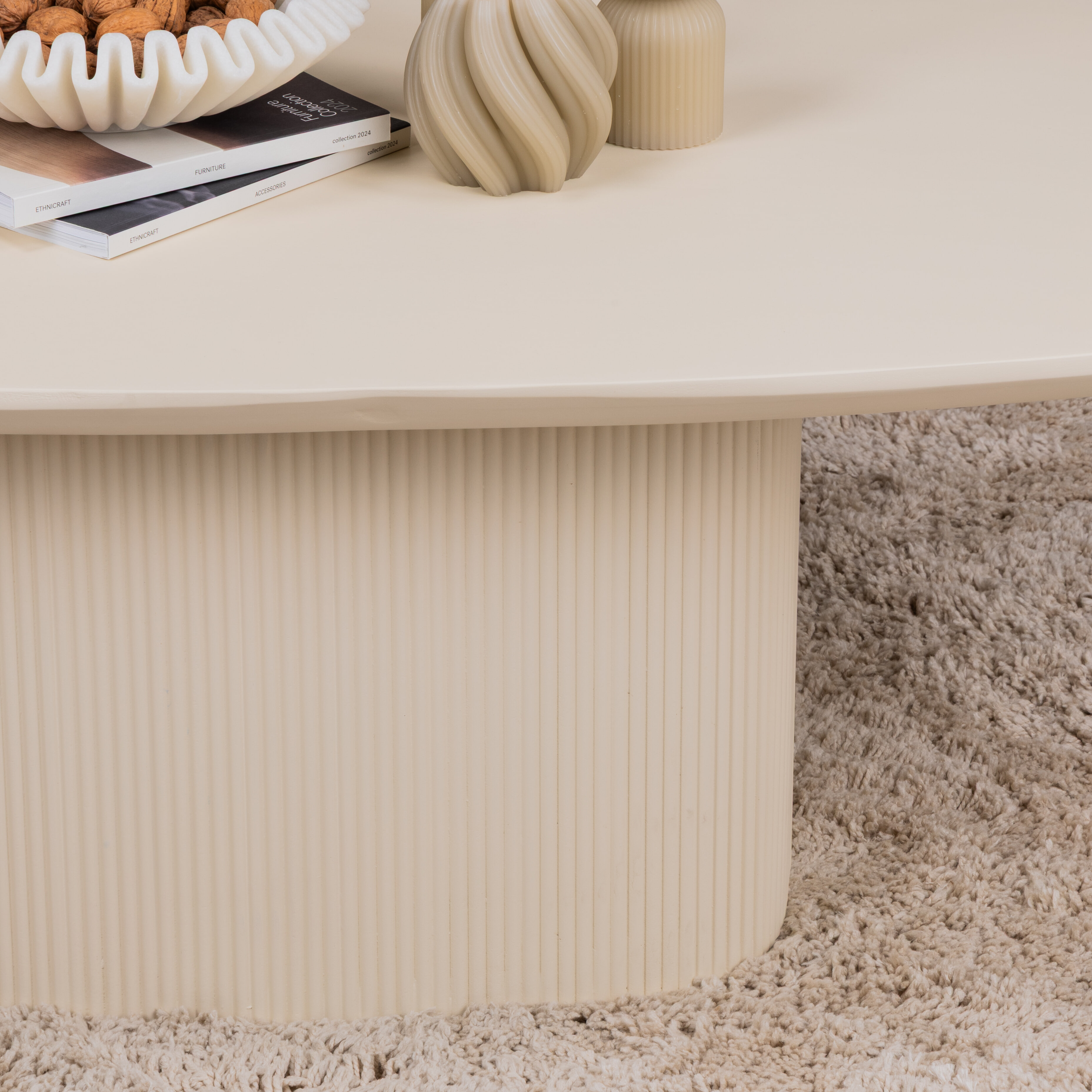 Tower Living Deens Ovale Salontafel 'Corbetta' Minerale cement finish, 120 x 70cm