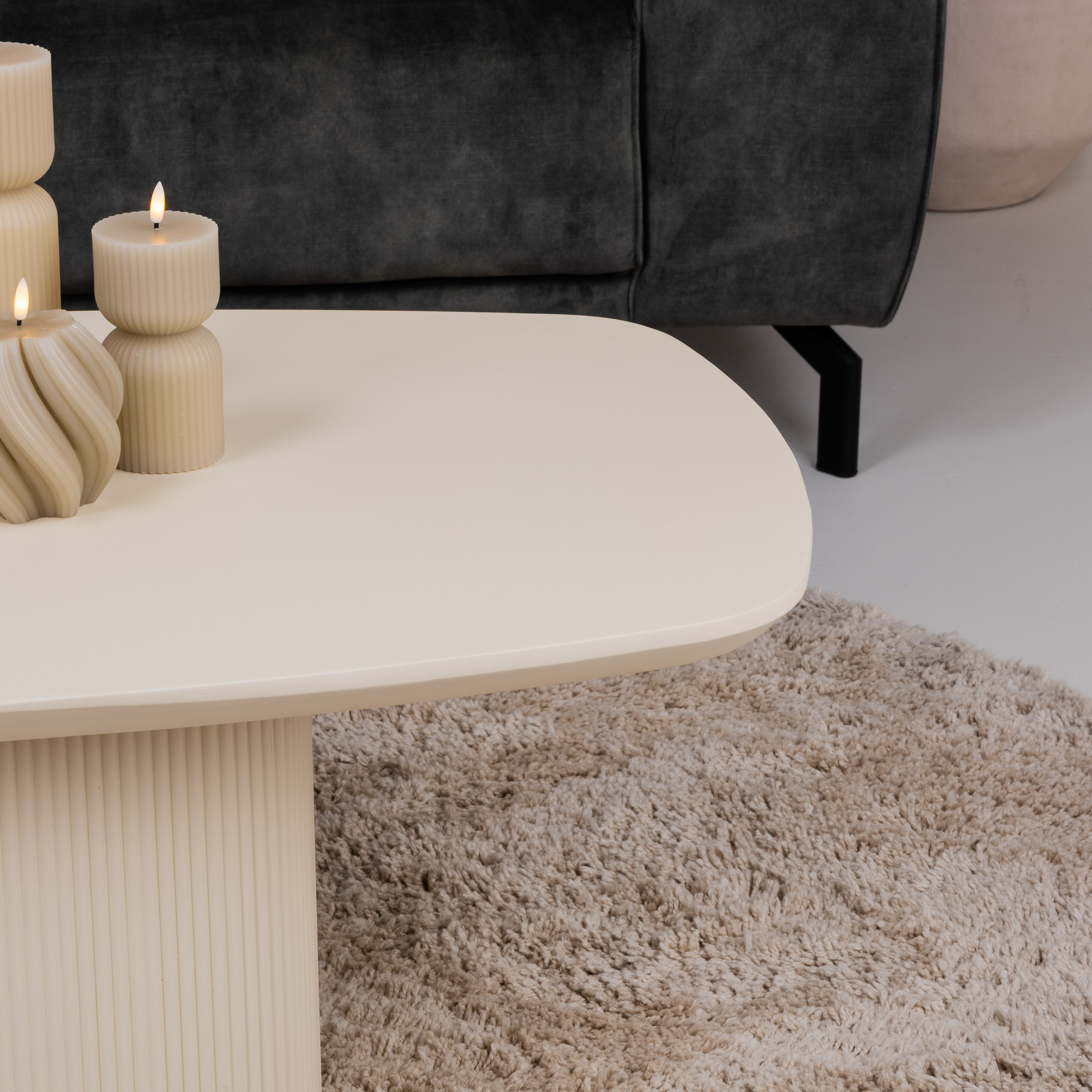 Tower Living Deens Ovale Salontafel 'Corbetta' Minerale cement finish, 120 x 70cm