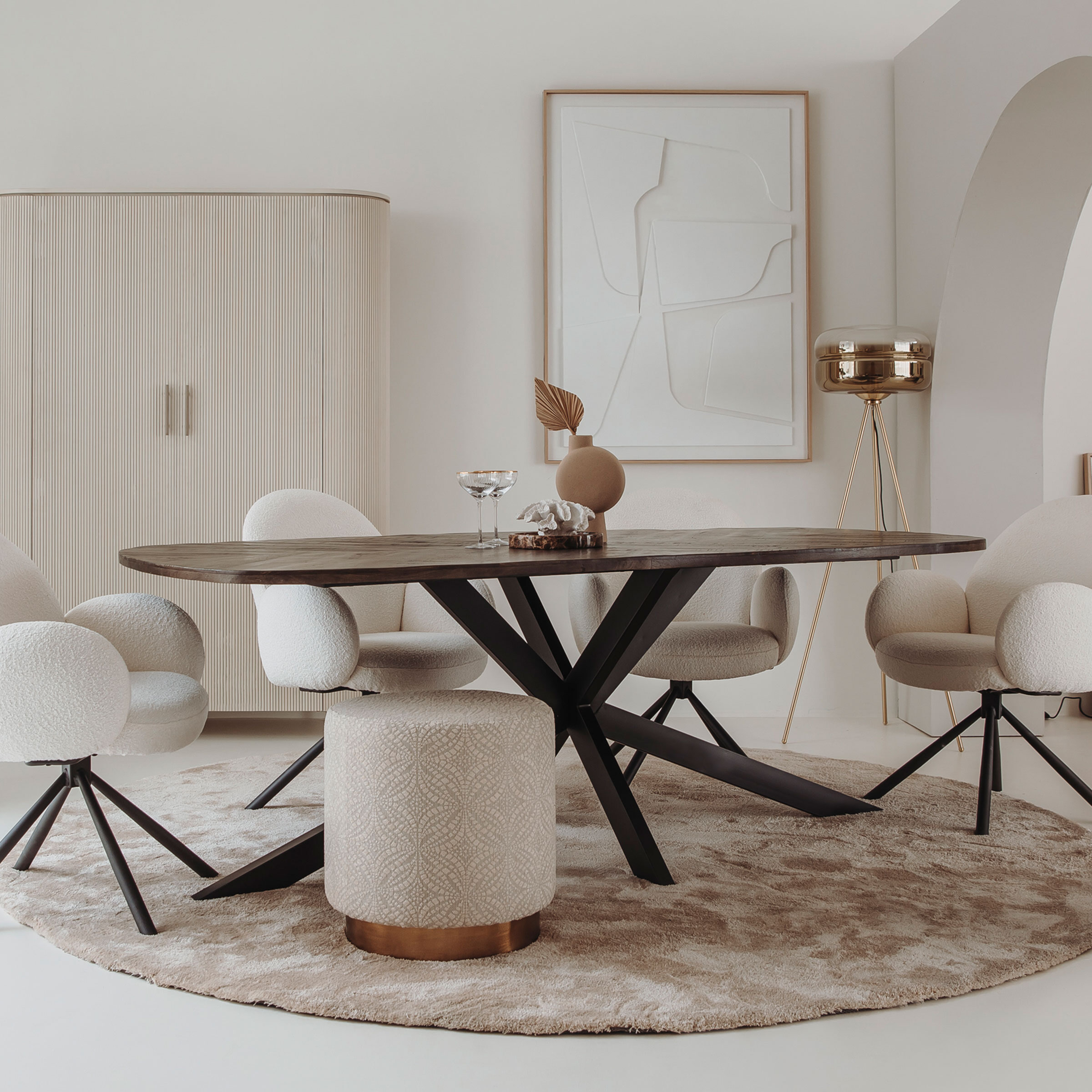 Tower Living Eettafel 'Silvi' Deens ovaal, Mangohout, 220 x 110cm