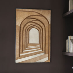By-Boo Wandpaneel 'Corridor' Leer, 77 x 52cm