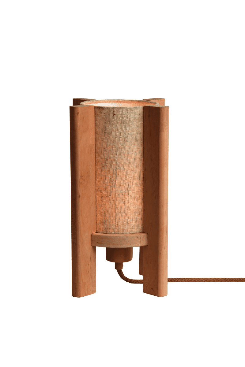 GOOD&MOJO Tafellamp 'Corsica' Beukenhout en stof