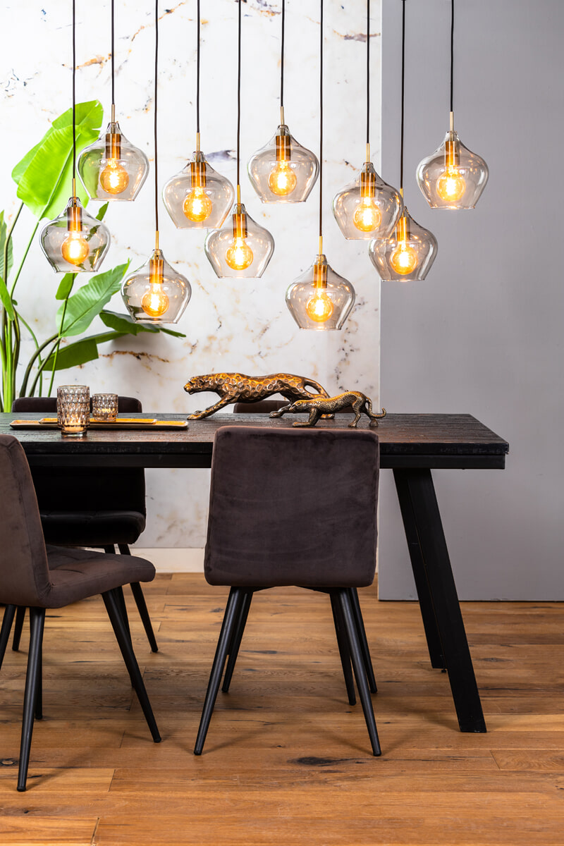 Light & Living Hanglamp 'Rakel' 10-Lamps, kleur Antiek Brons / Smoke