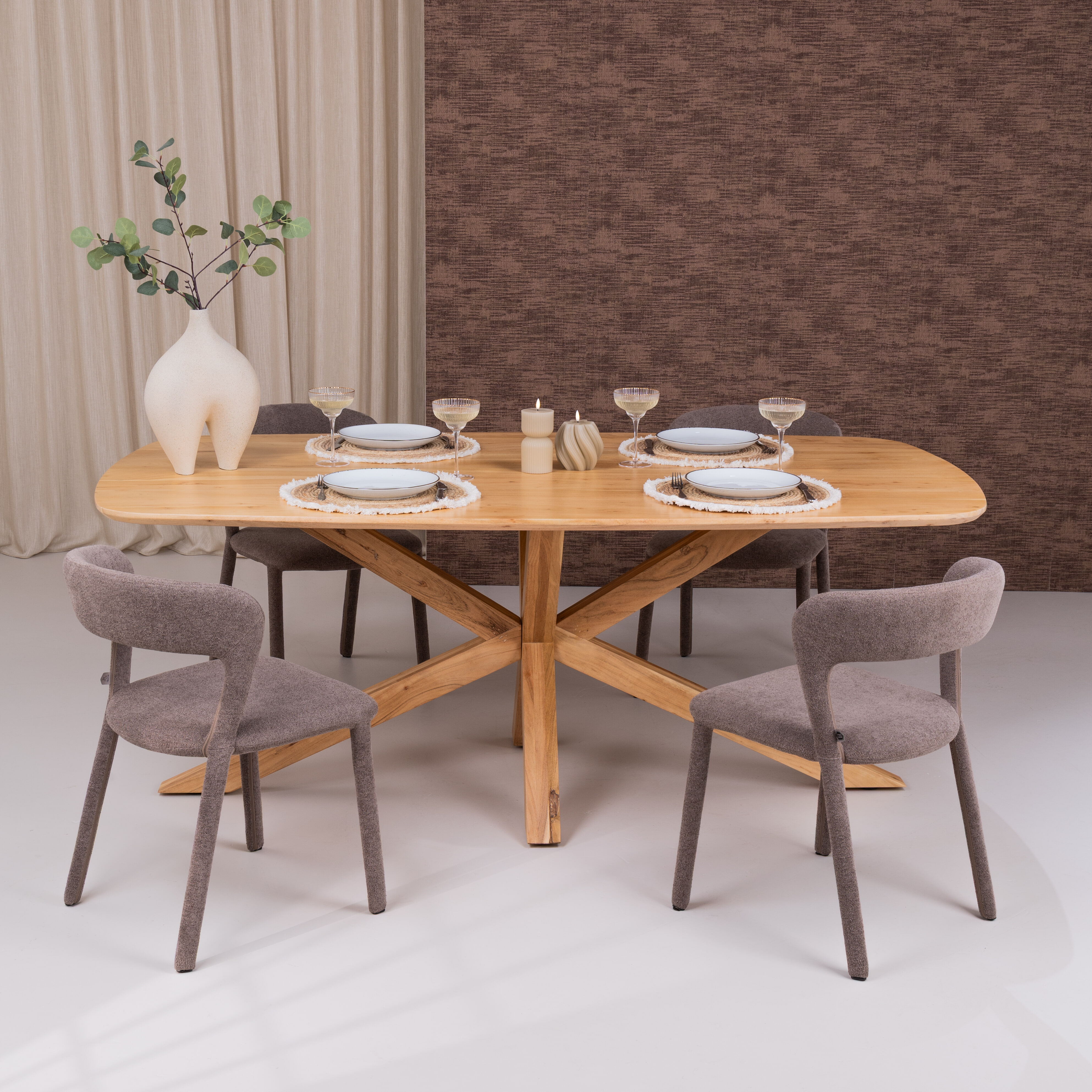 Tower Living Eettafel 'Crotone' Acaciahout, 180 x 100cm
