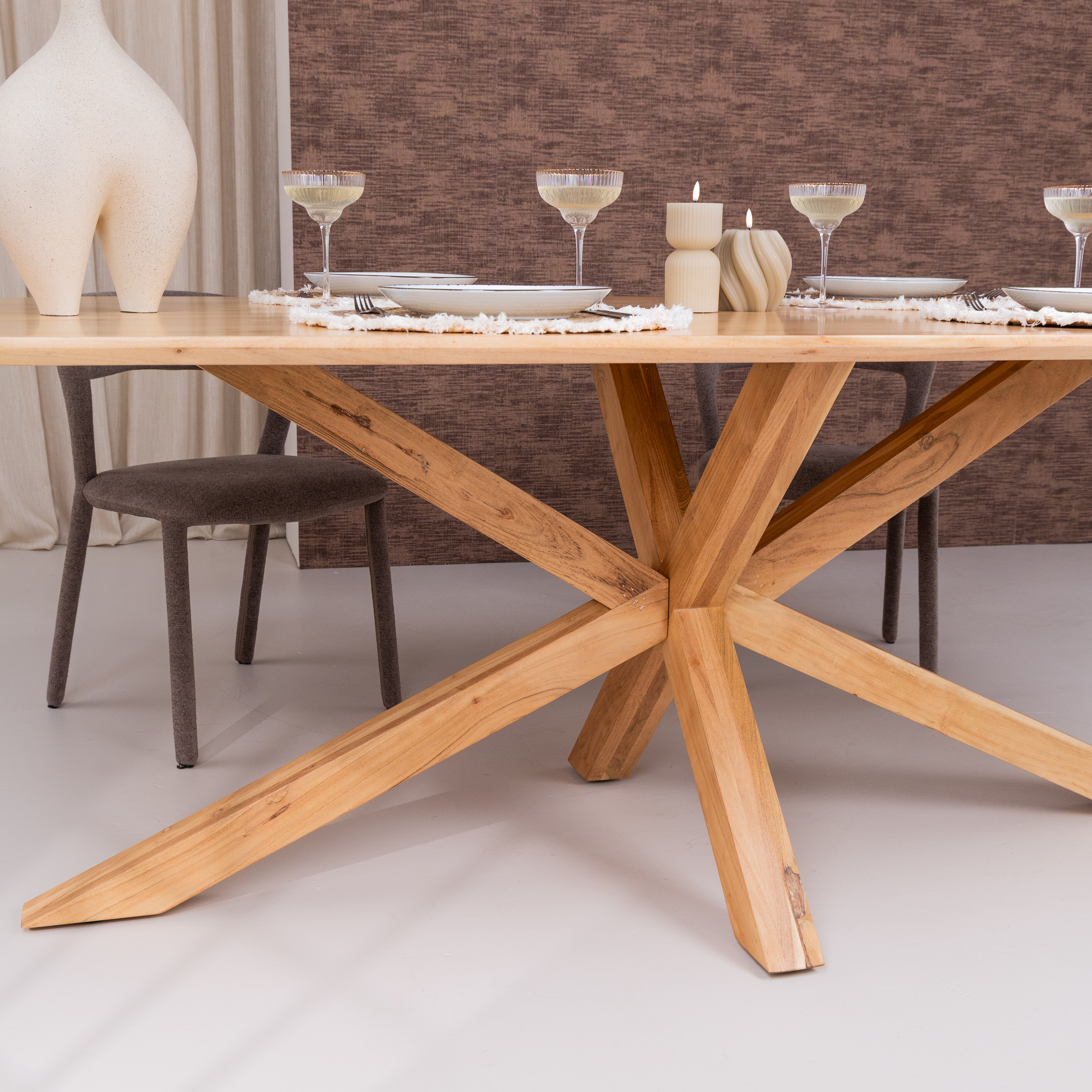 Tower Living Eettafel 'Crotone' Acaciahout, 180 x 100cm