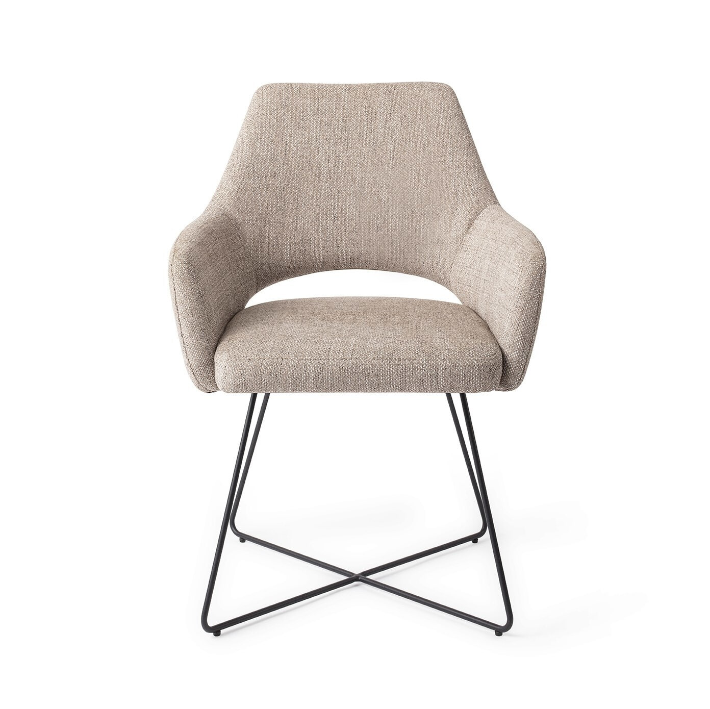 Jesper Home Eetkamerstoel 'Yanai' Cross Black, kleur Biscuit Beach