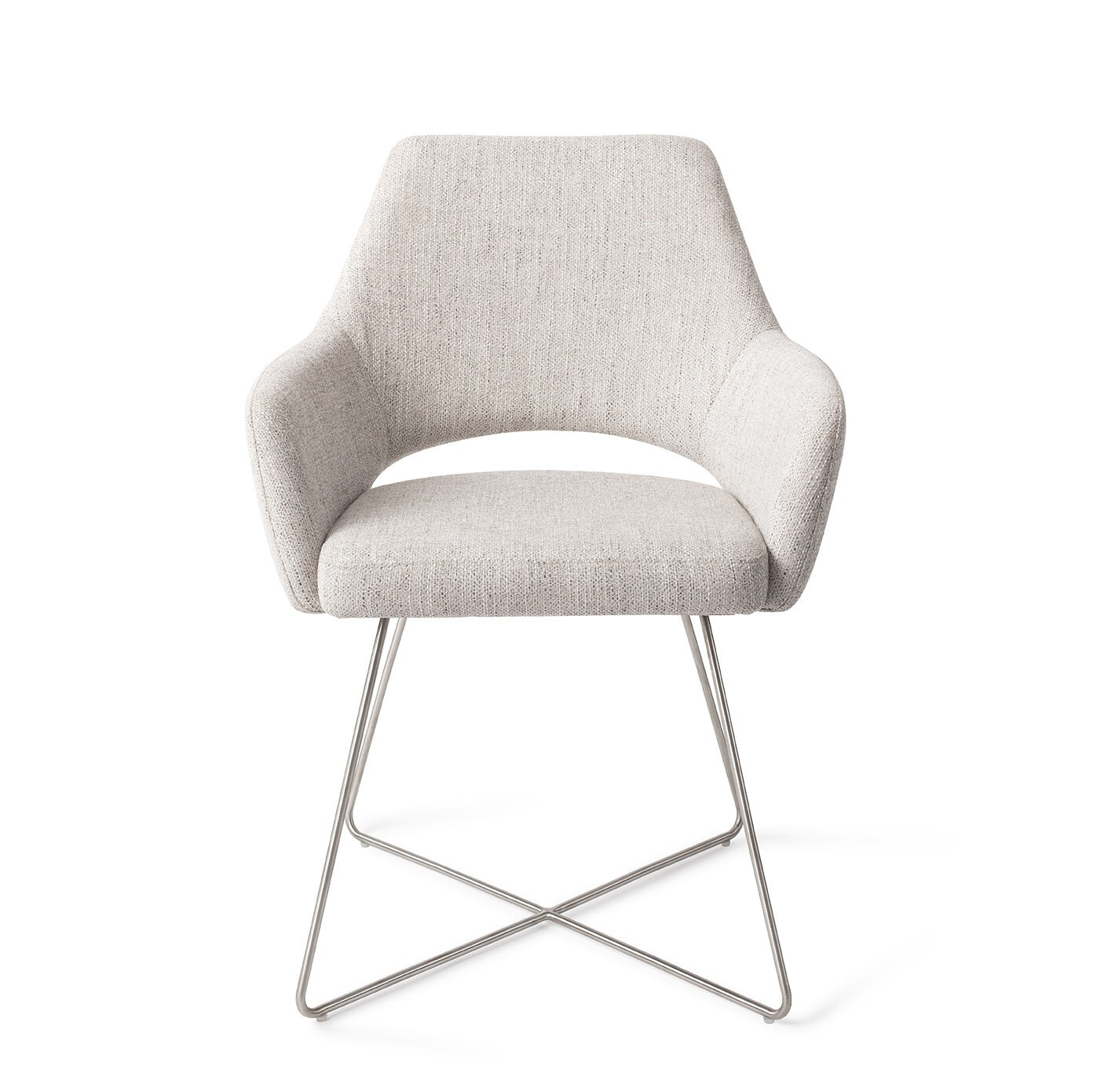 Jesper Home Eetkamerstoel 'Yanai' Cross Steel, kleur Pigeon