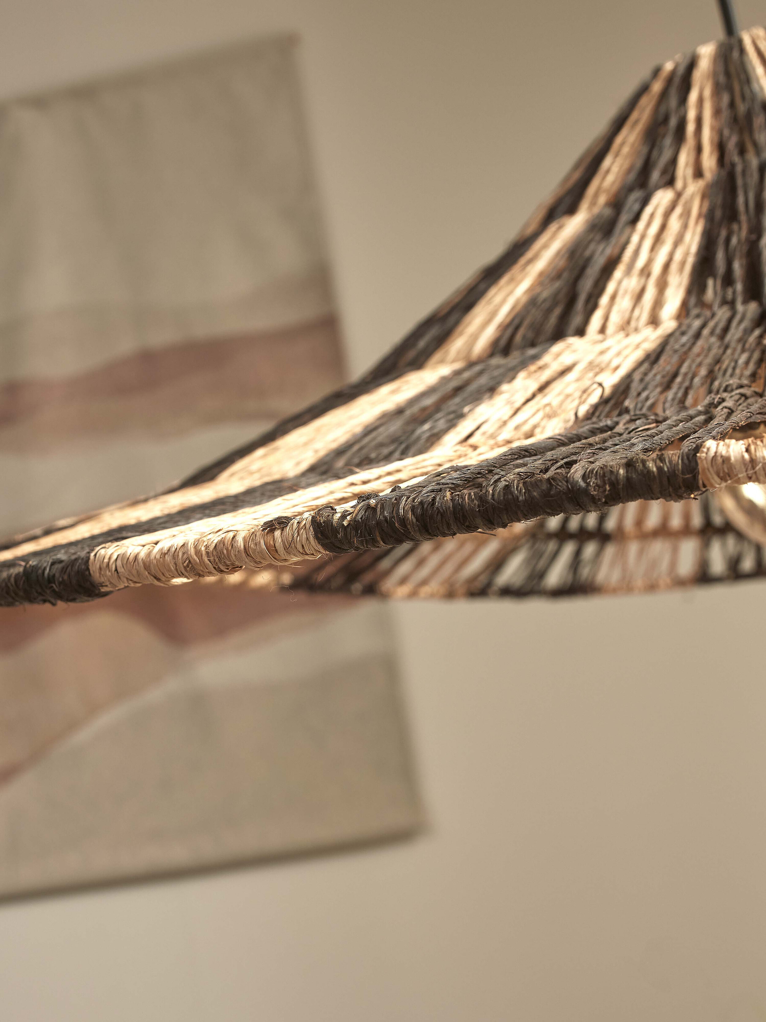 GOOD&MOJO Hanglamp 'Cuzco' Jute, 65cm, kleur Zwart/Naturel