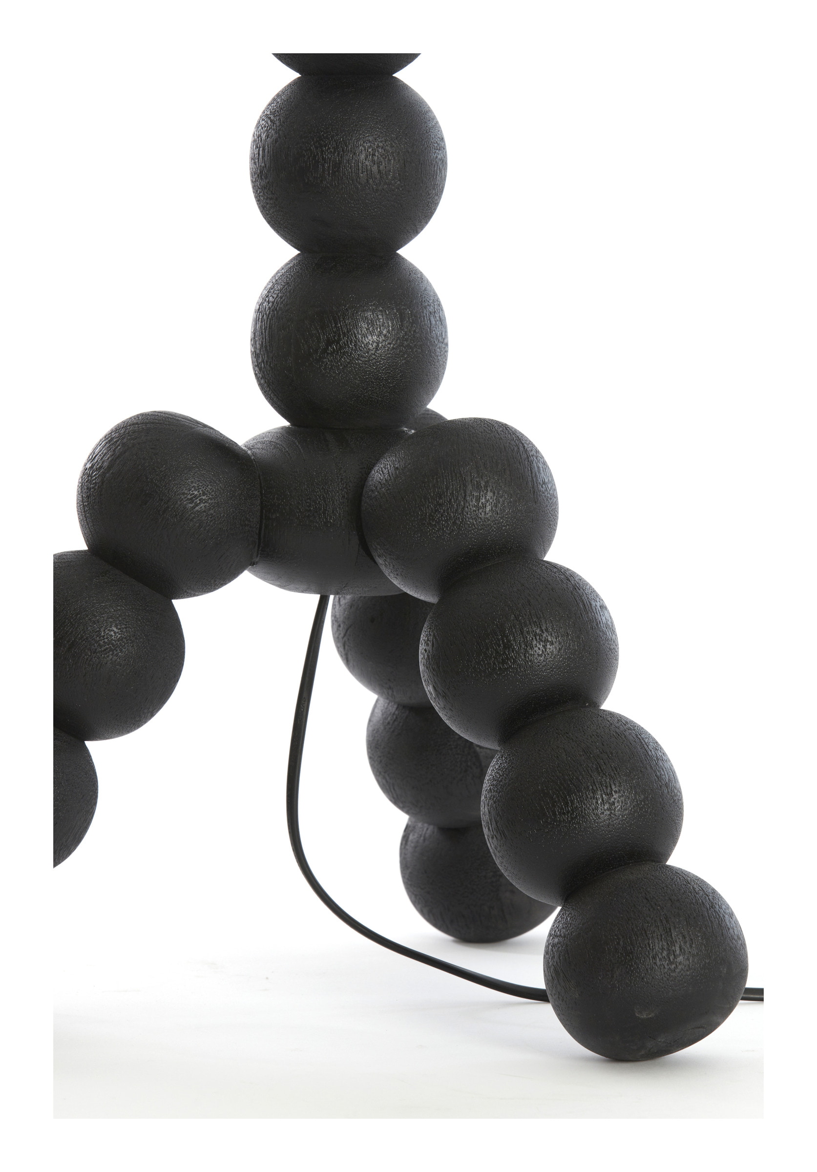 Light & Living Vloerlamp 'Veglio' Mangohout, 130cm, kleur Mat Zwart (excl. kap)