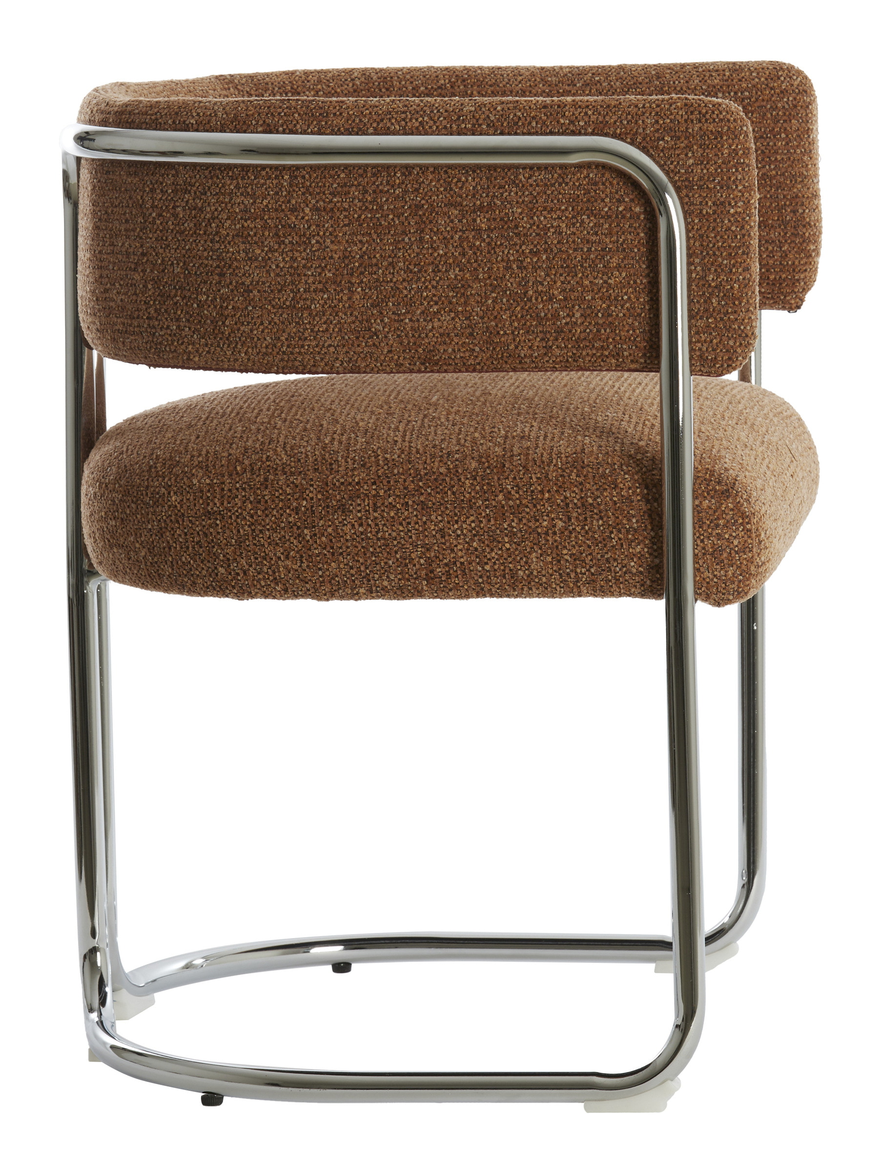 Light & Living Eetkamerstoel 'Adante' Buisframe chroom, kleur Caramel