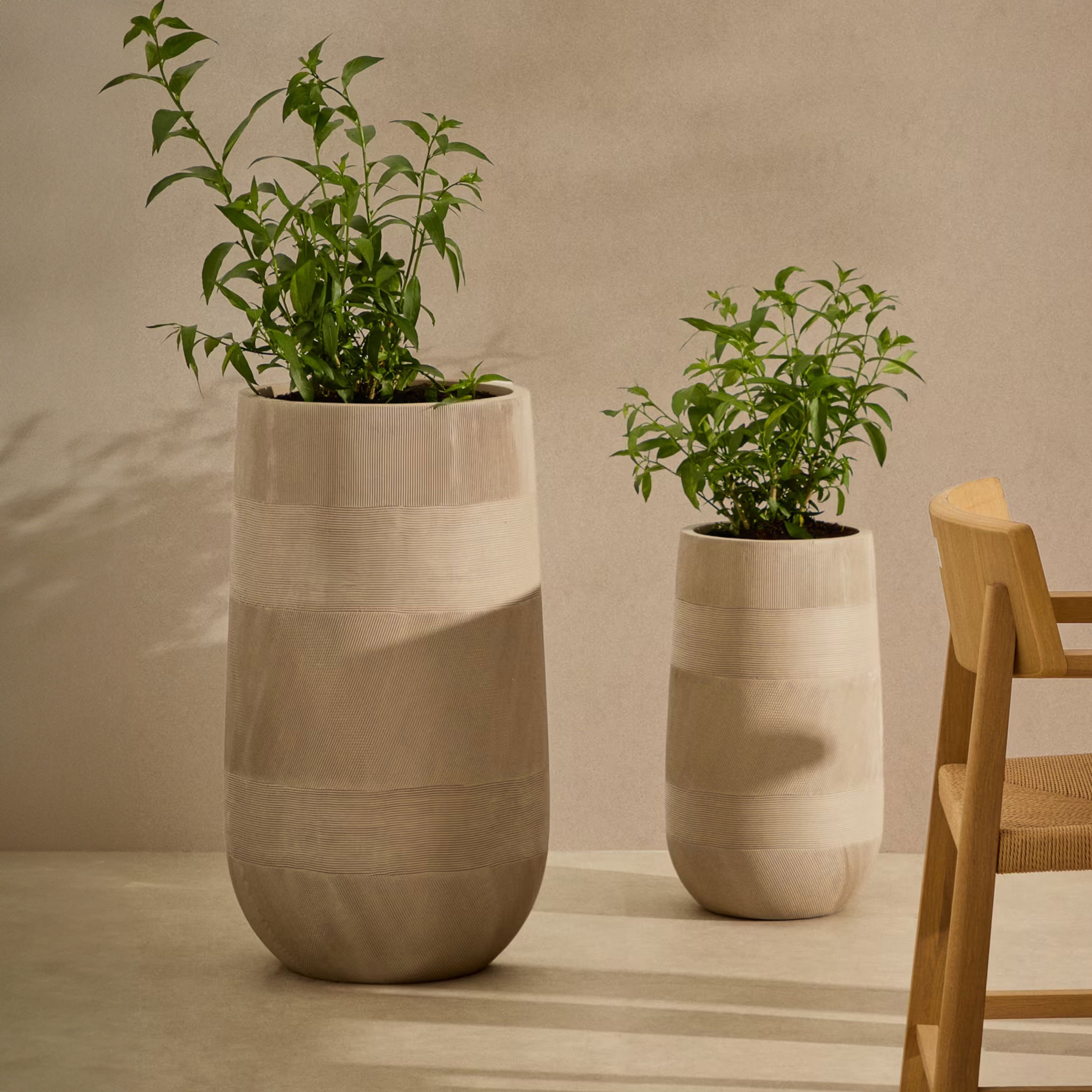 Kave Home Plantenpot 'Tival' Set van 2 stuks