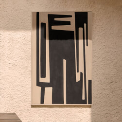 Kave Home Schilderij 'Salmi' Linnen, kleur Zwart