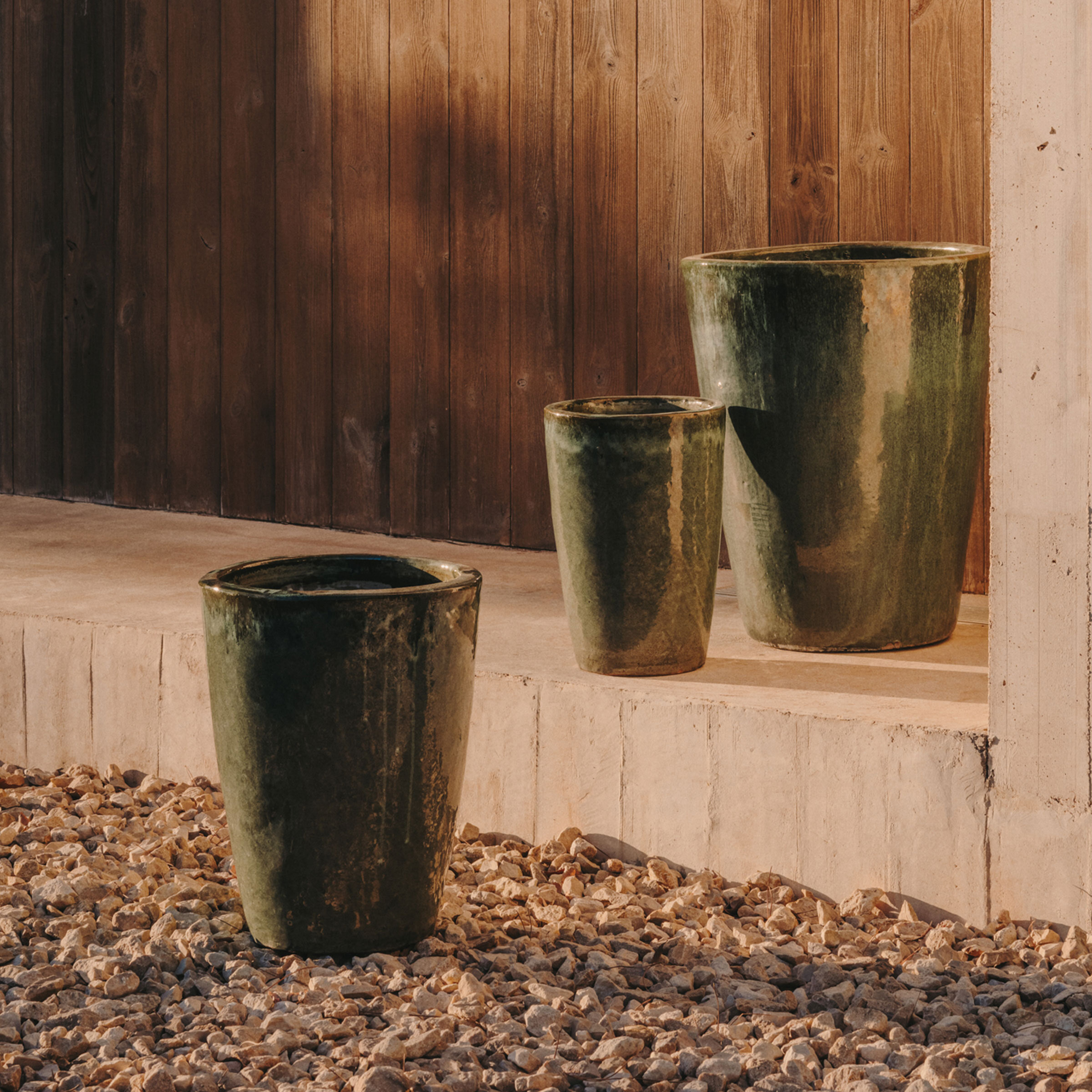 Kave Home Plantenpot 'Rotja' Set van 3 stuks, Terracotta