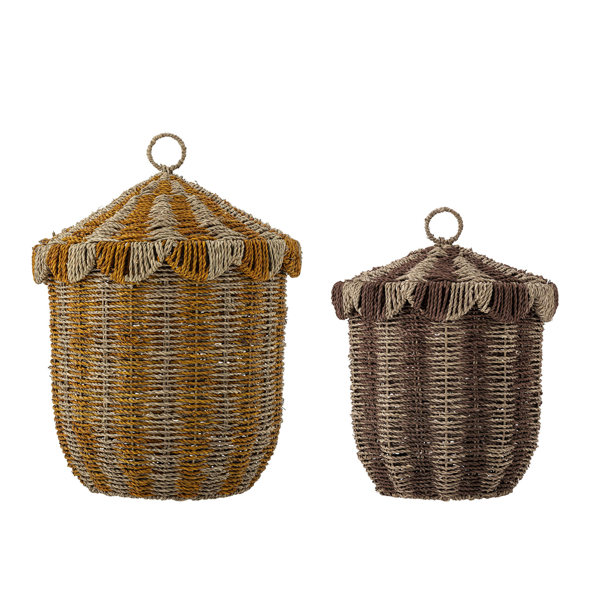 Bloomingville MINI Mand Cikkeline Set van 2 stuks - Meerkleurig