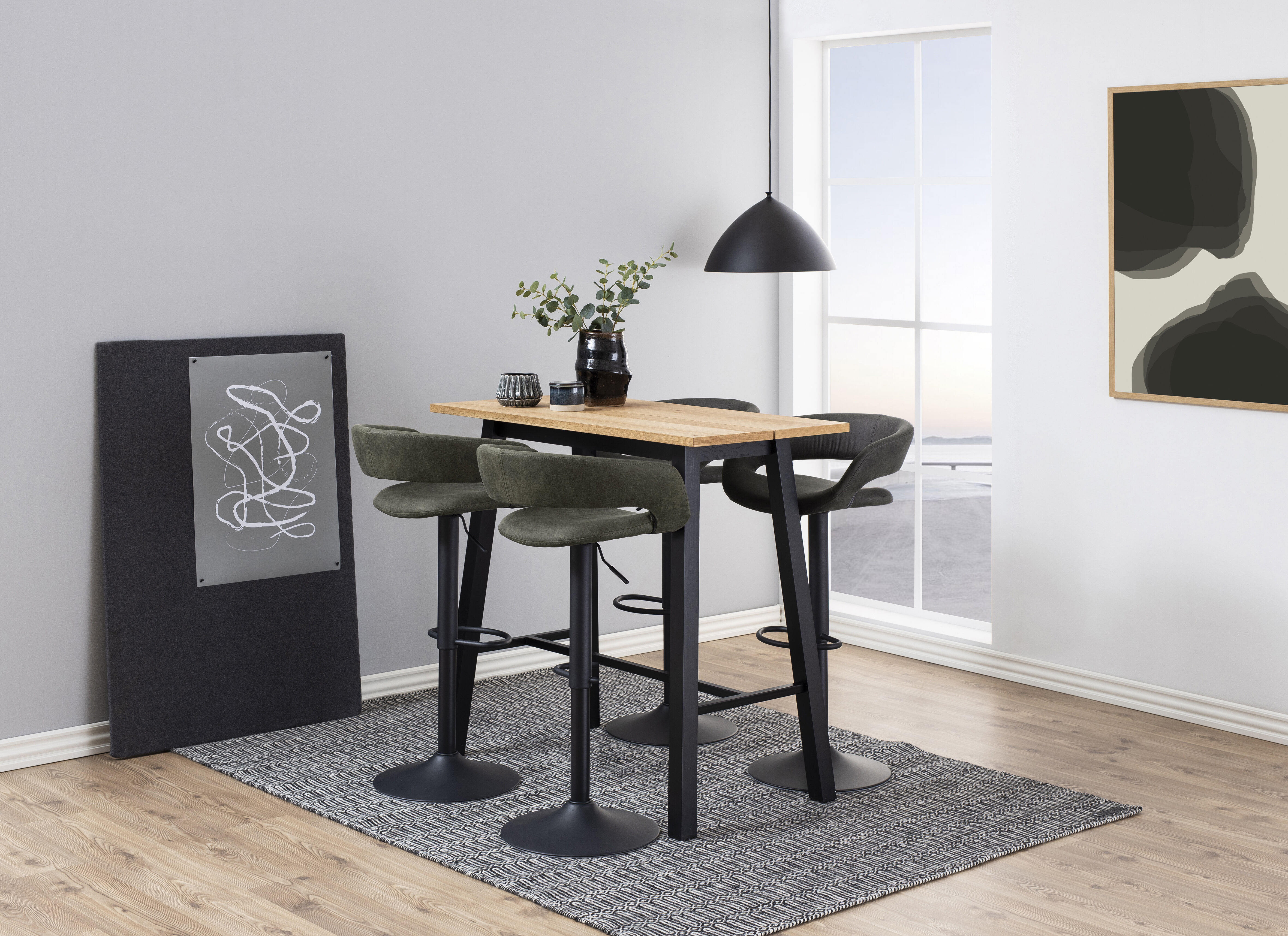 Bendt Barkruk 'Pia' (zithoogte 59-80cm), kleur Olive Green