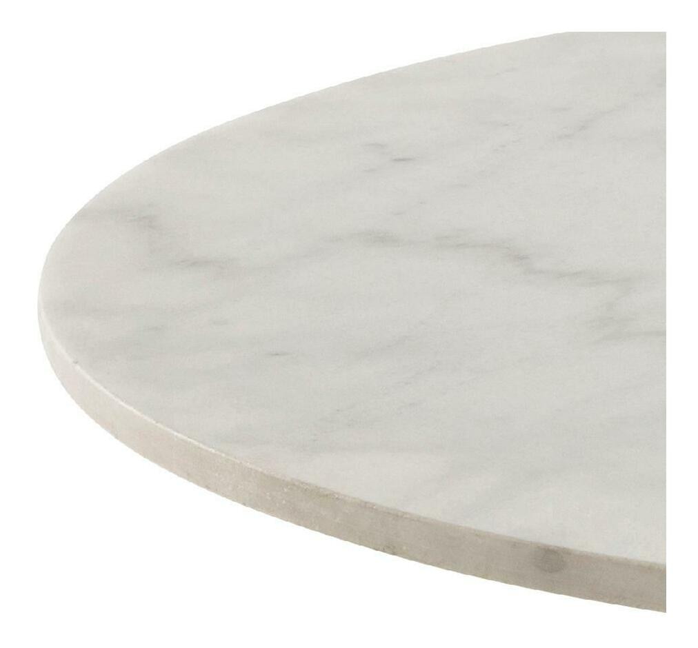 Bendt Ronde Eettafel 'Clement' Ø105cm, Wit Marmer/Zwart, kleur Wit/Zwart