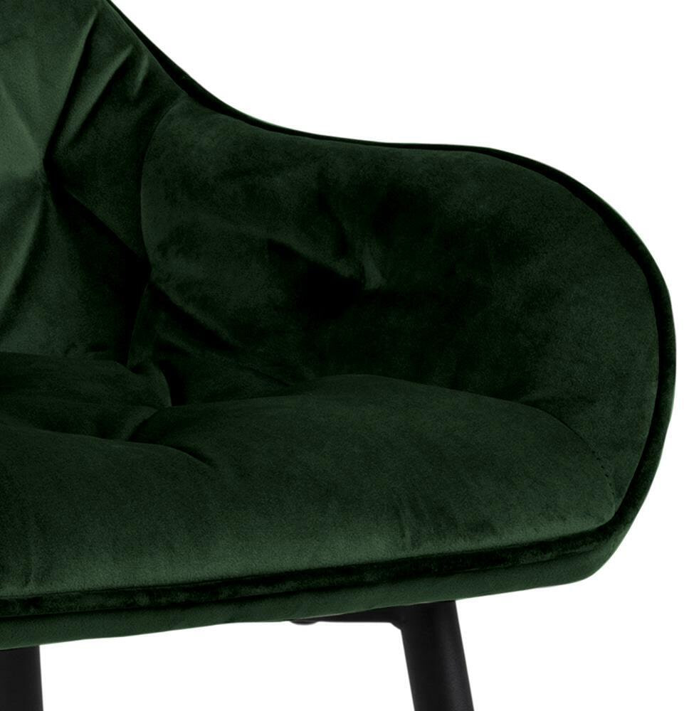 Bendt Barkruk 'Loren' Velvet, kleur Forest Green (zithoogte 79cm)