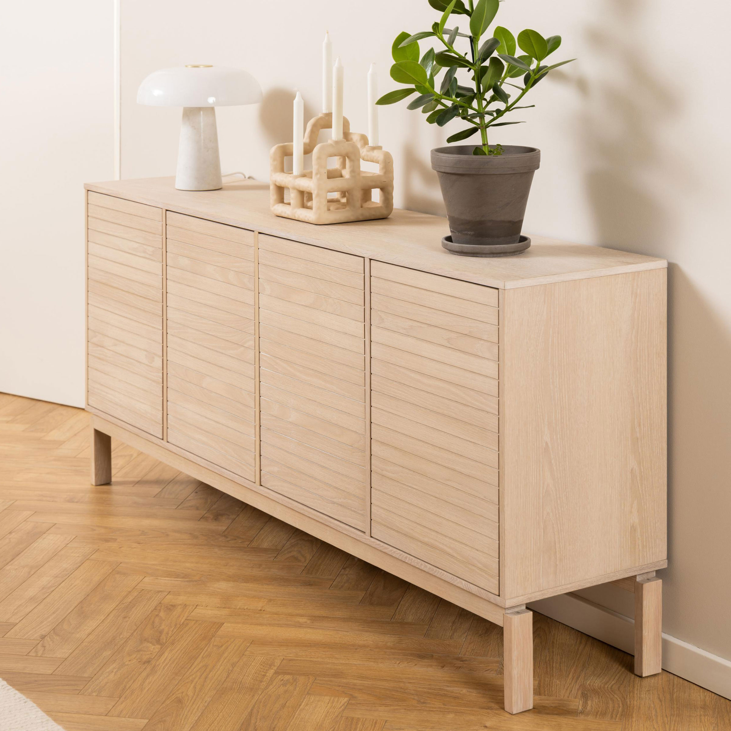 Bendt Dressoir Sharalyn Eiken, 180cm - Wit