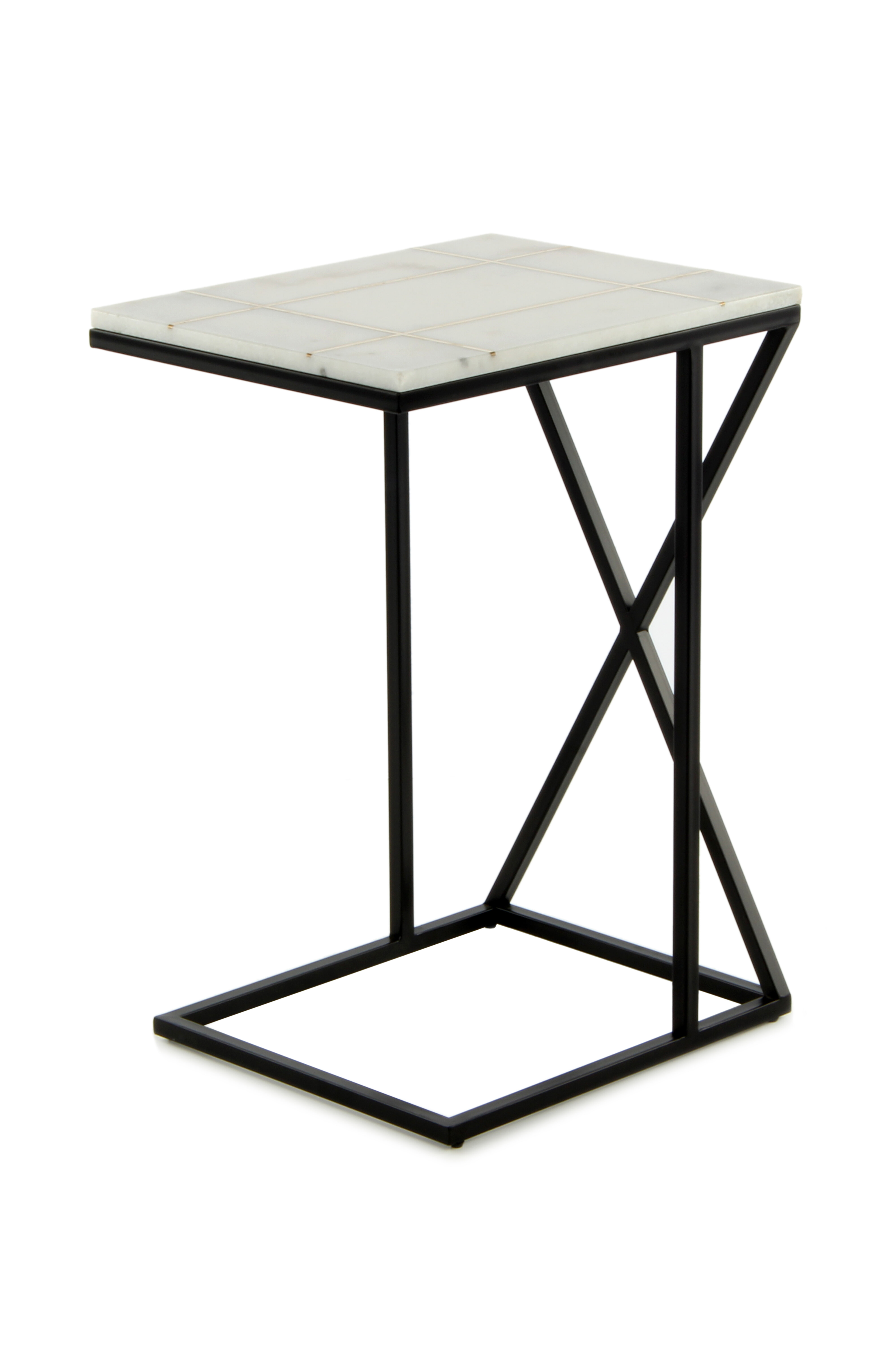 Kayoom Bijzettafel 'Louis' Marmer en staal, kleur wit Kayoom Bijzettafel 'Louis' Marmer en staal, kleur wit