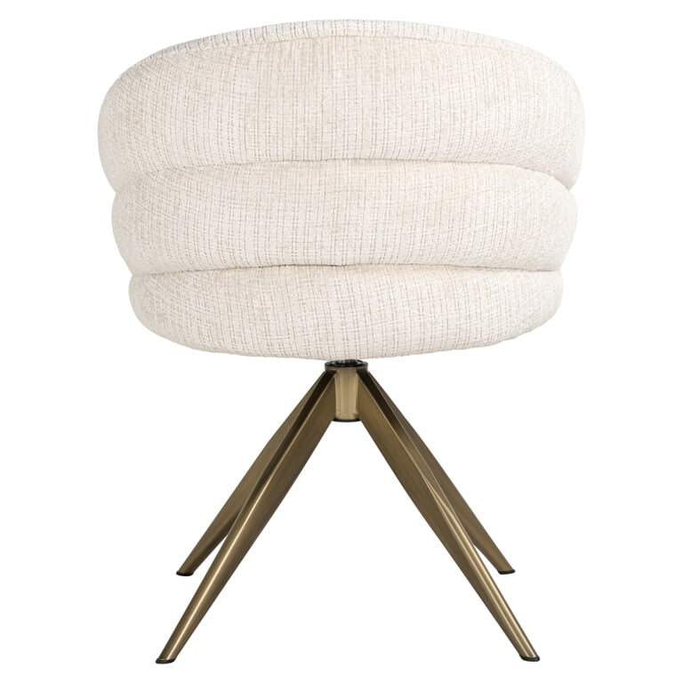 Richmond Draaibare Eetkamerstoel 'Zendaya' Chenille, kleur Beige