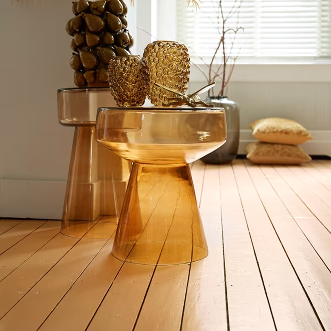 Light & Living Bijzettafel Dakwa Ø37cm - Okergeel - Rond
