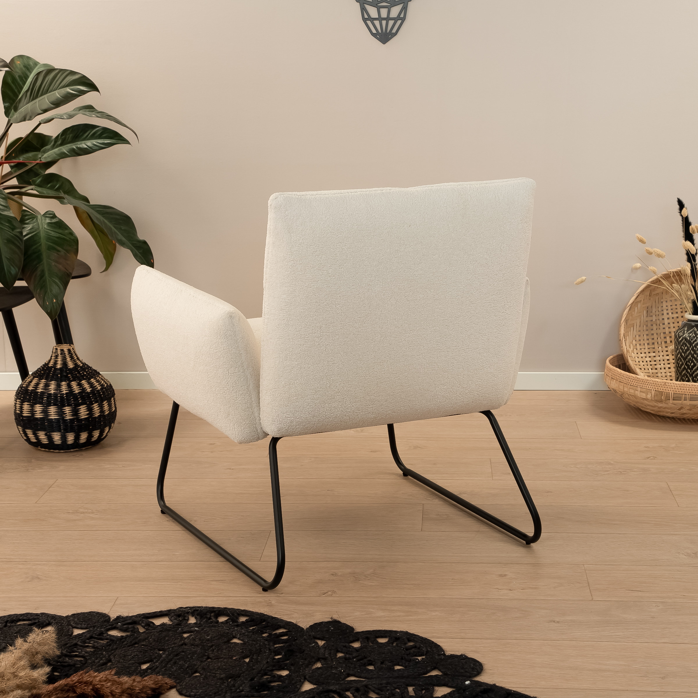 Tower Living Fauteuil 'Dante' Teddy, kleur Wit