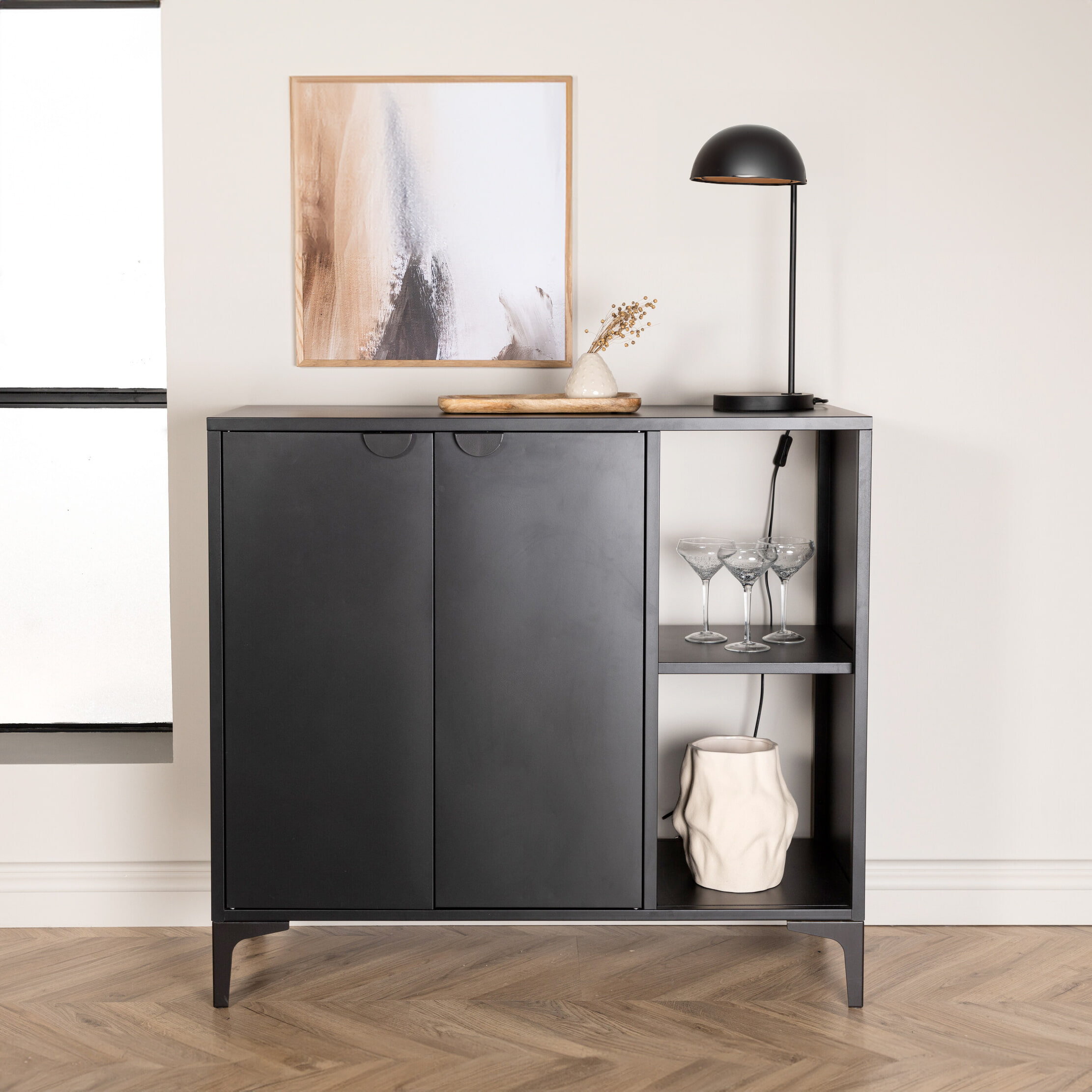 Nohr Dressoir 'Danyella' 110cm, metaal, kleur Zwart