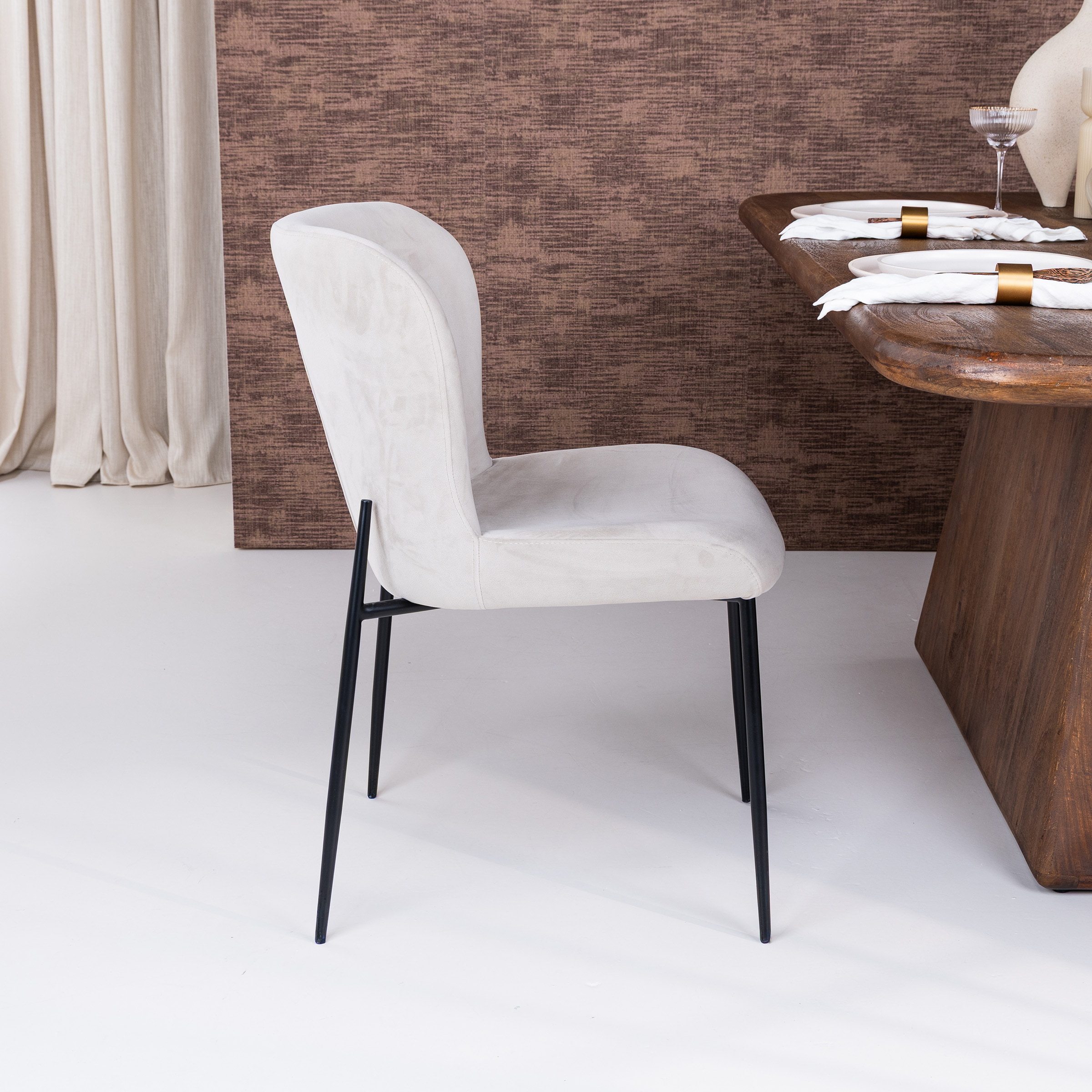 Richmond Eetkamerstoel 'Darby' Velvet, kleur Khaki