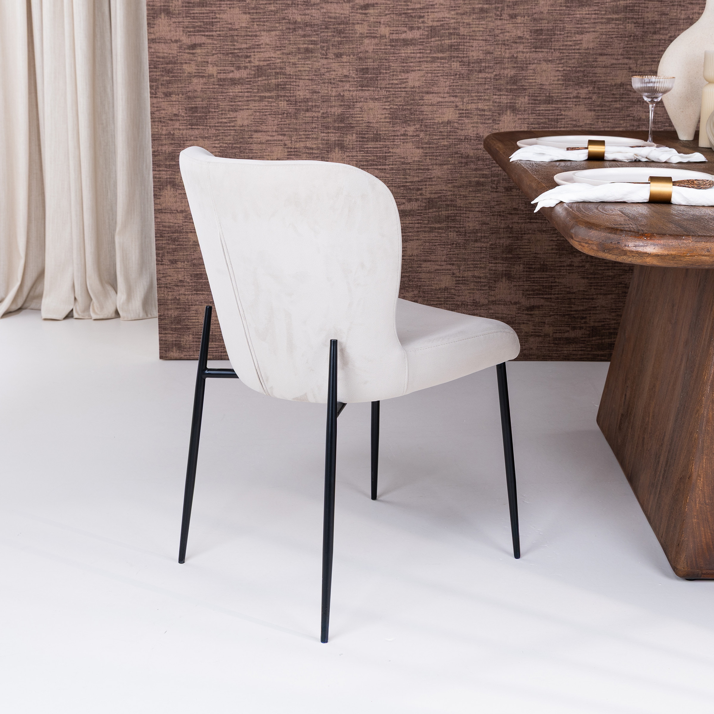 Richmond Eetkamerstoel 'Darby' Velvet, kleur Khaki