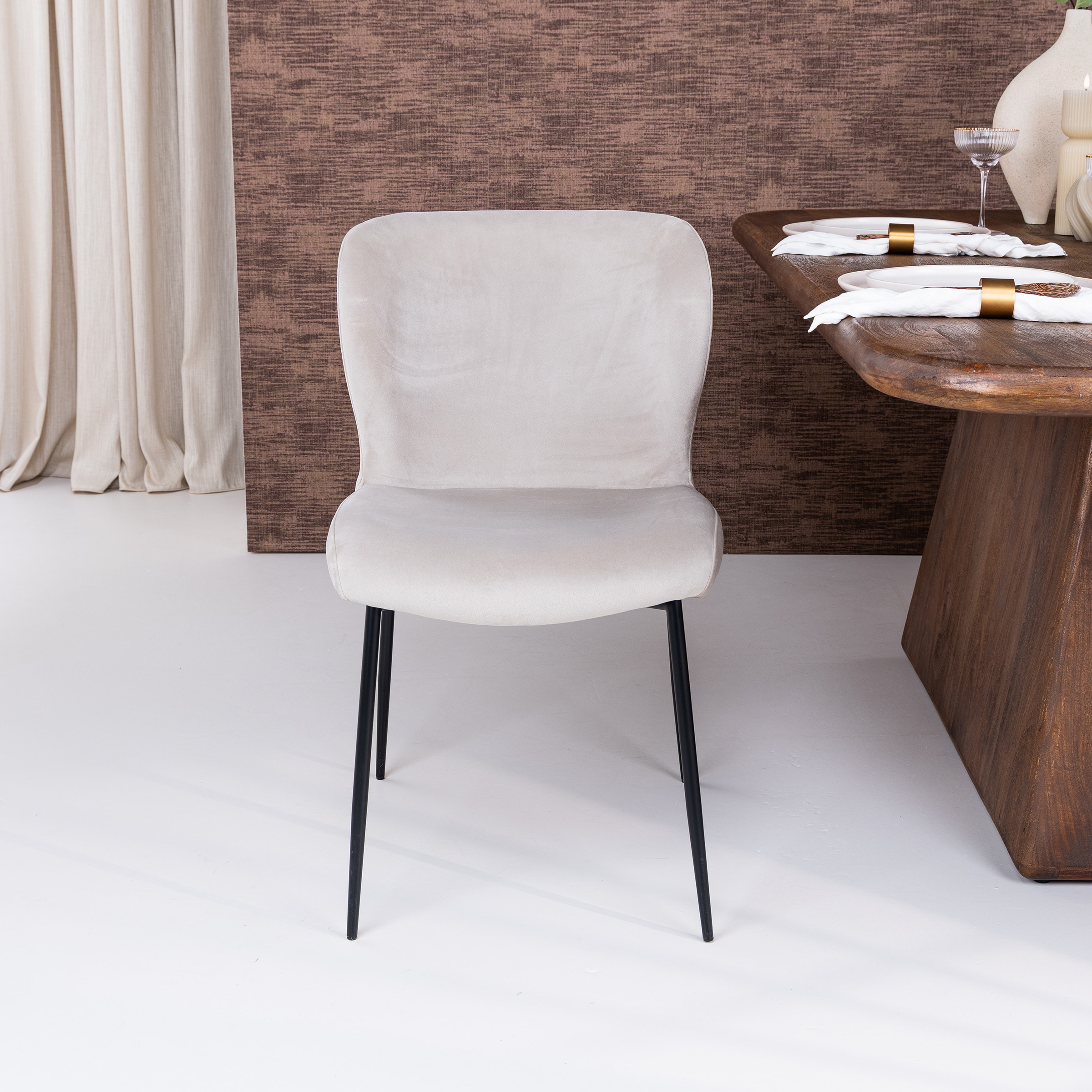 Richmond Eetkamerstoel 'Darby' Velvet, kleur Khaki
