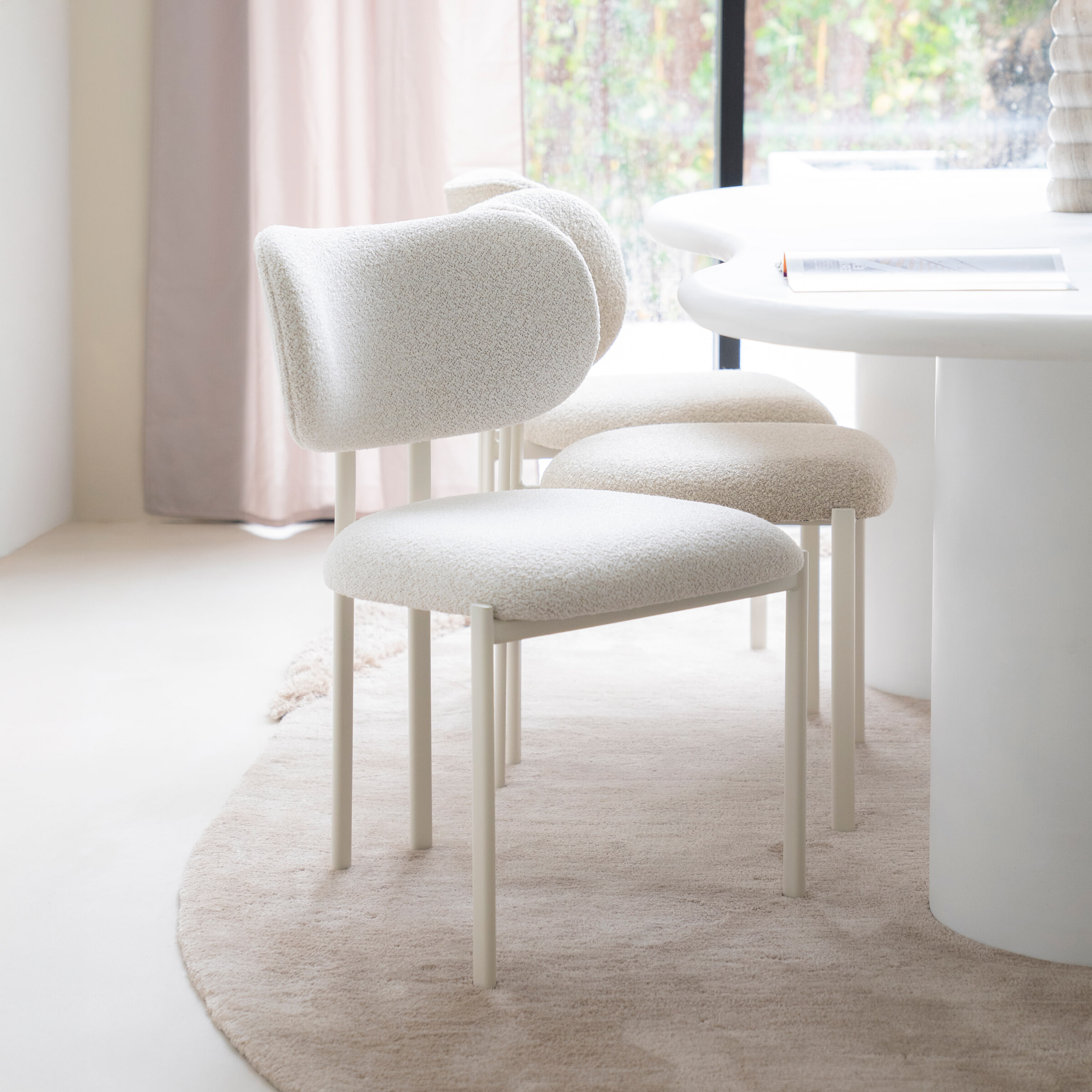 By-Boo Eetkamerstoel 'Daybreak' Bouclé, kleur Beige