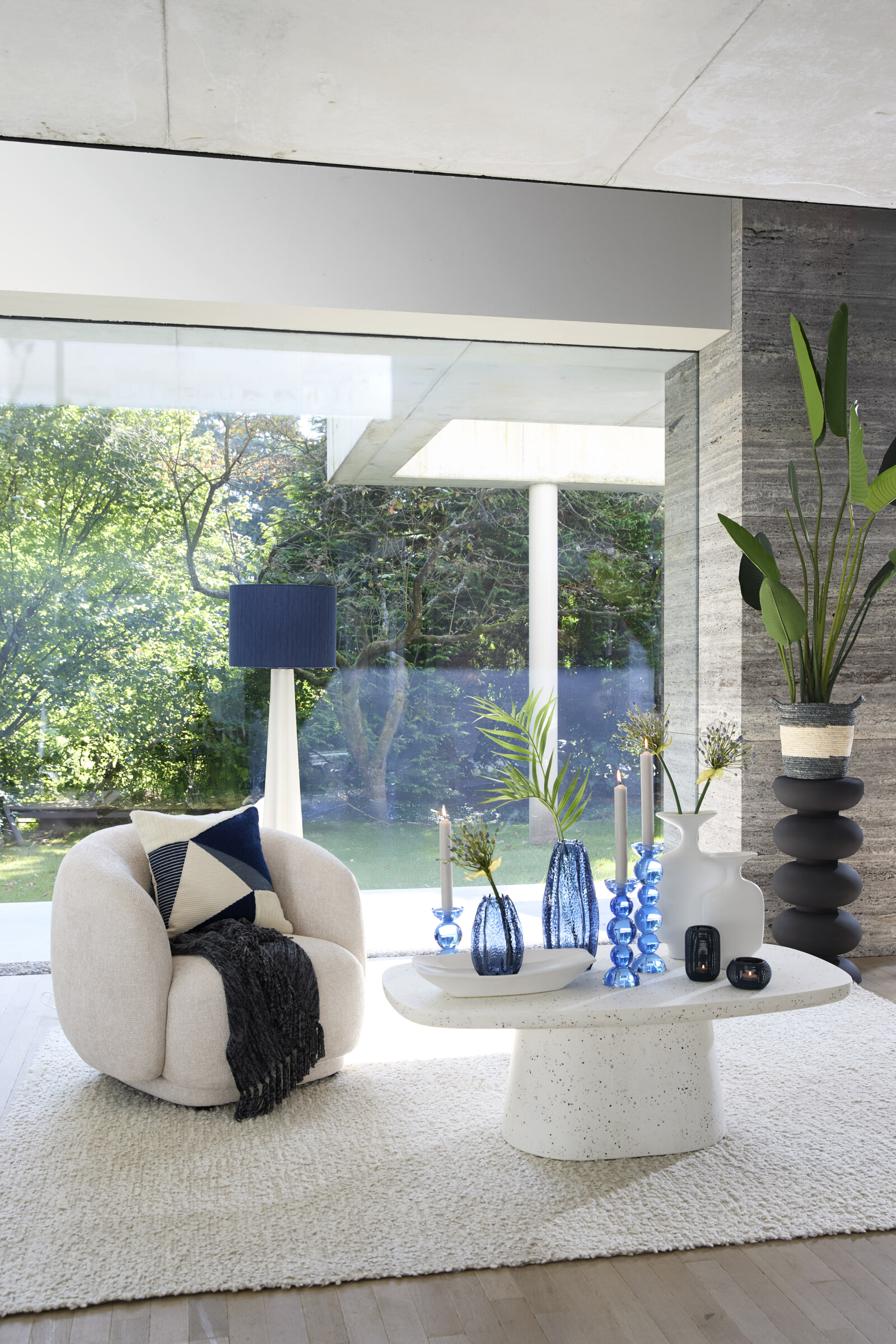 Light & Living Deens Ovale Salontafel 'Hamura' Terrazzo, 120 x 70cm