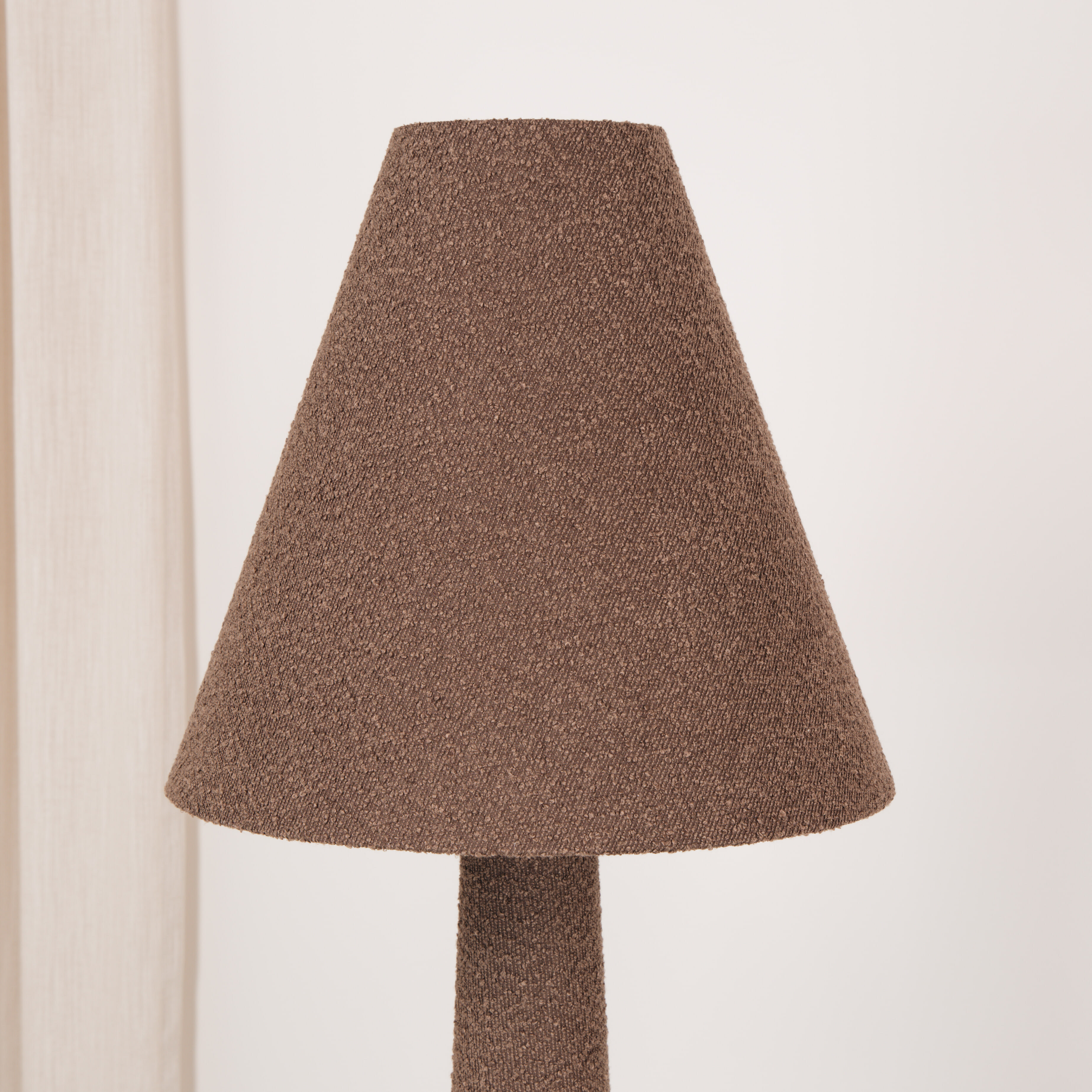 Light & Living Vloerlamp 'Devia' Bouclé, 168cm, kleur Bruin