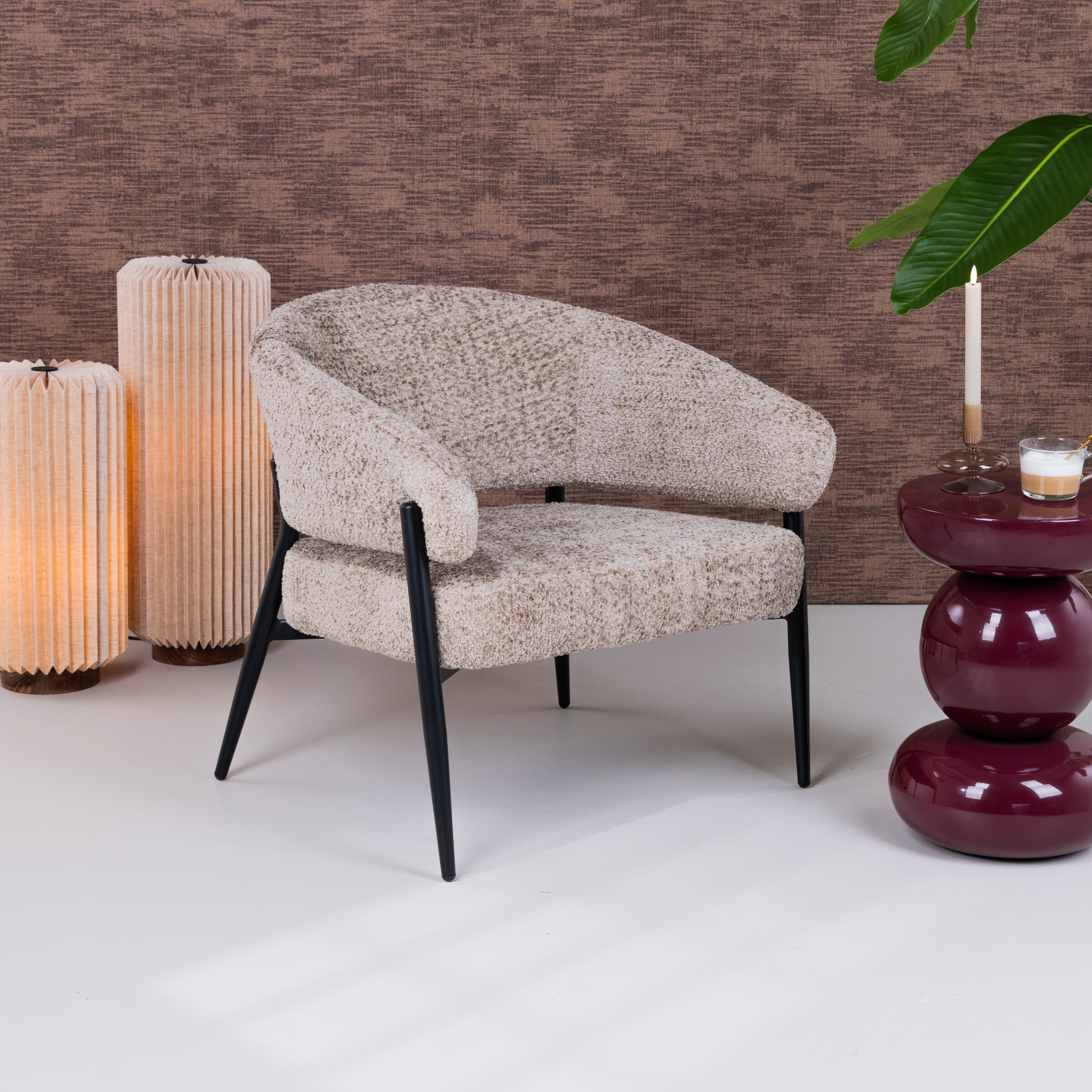 Livingfurn Fauteuil 'Dilan' Chenille