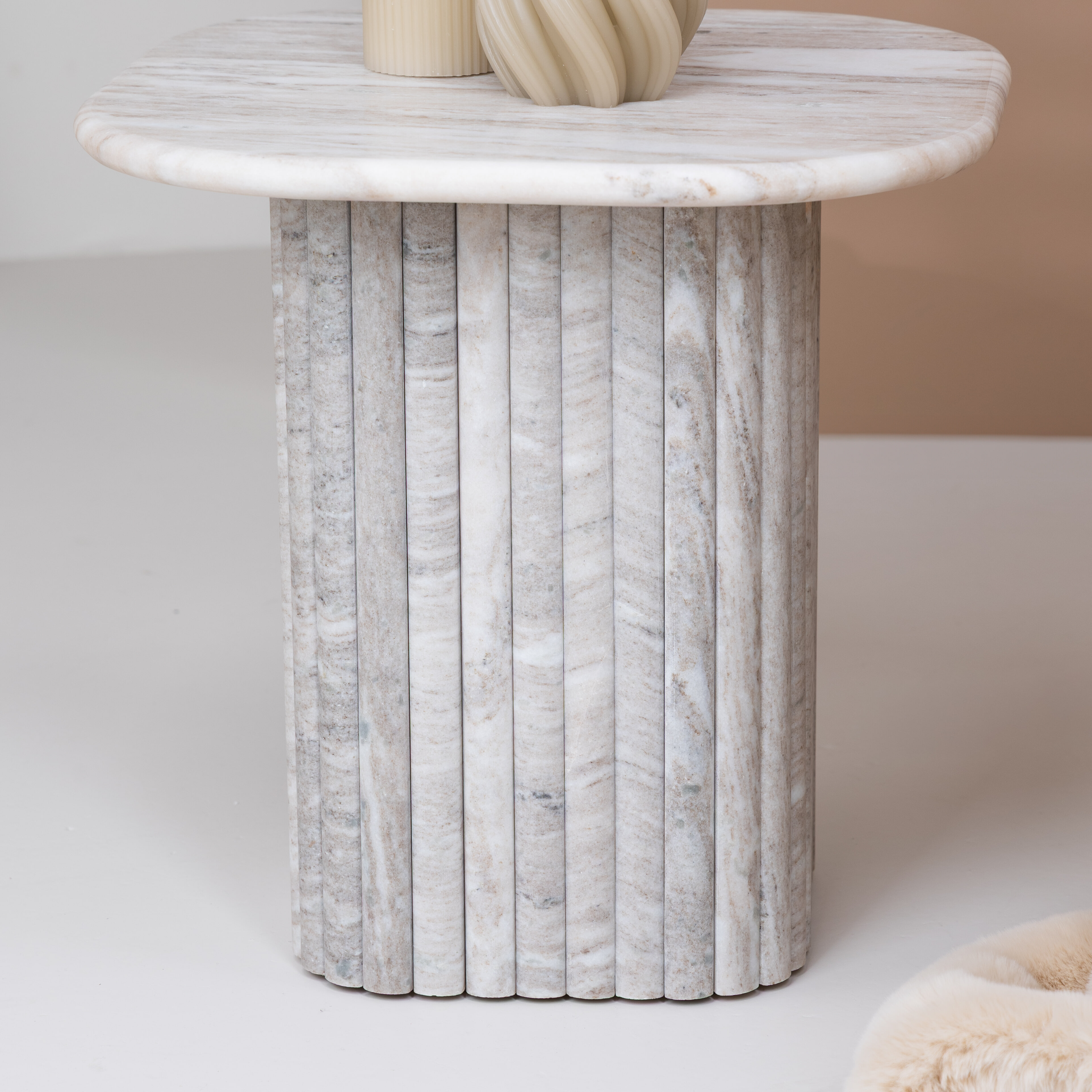 By-Boo Bijzettafel 'Dorique' Marmer, 45 x 45cm