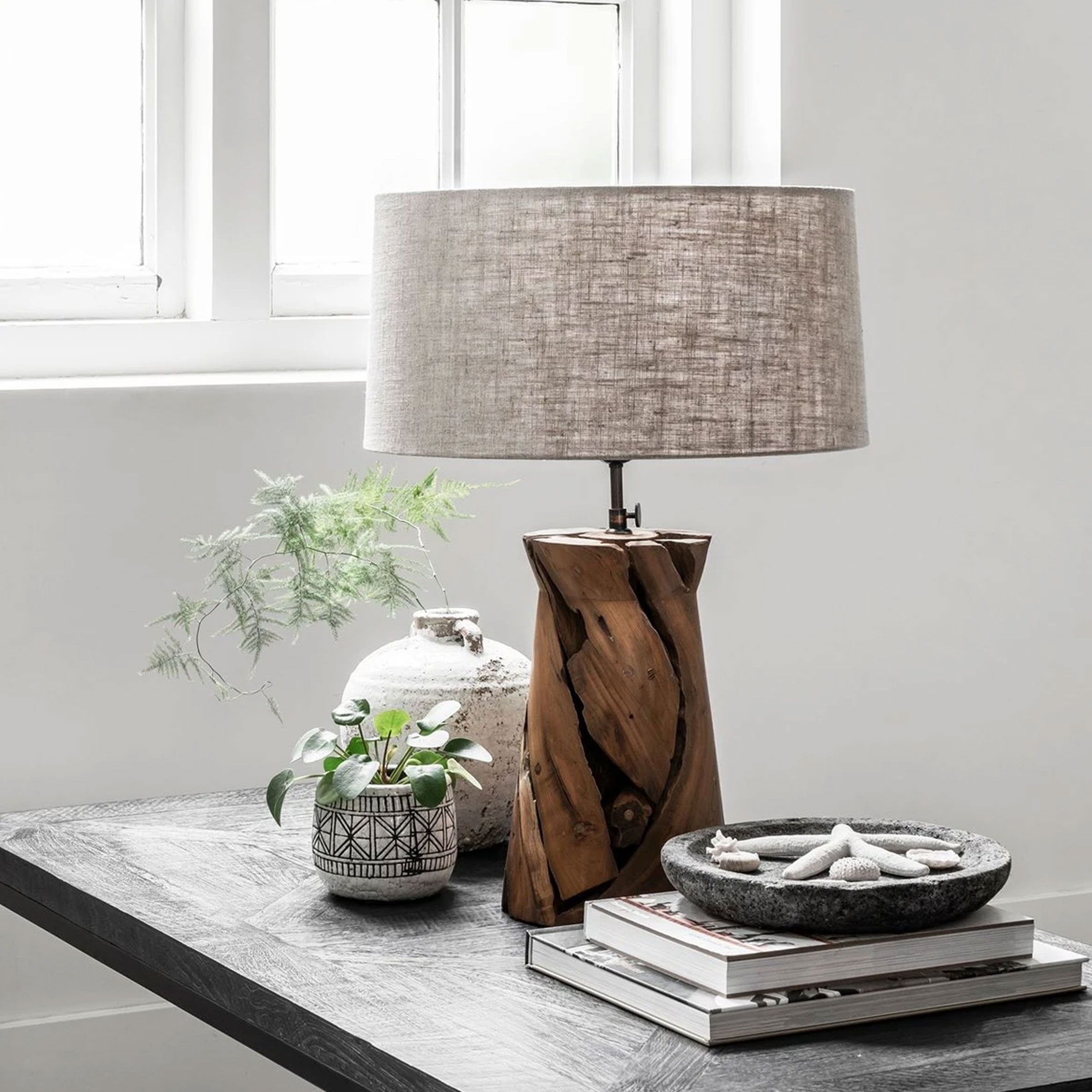 MUST Living Tafellamp Jungle Teakhout, 52cm - Naturel - Japandi
