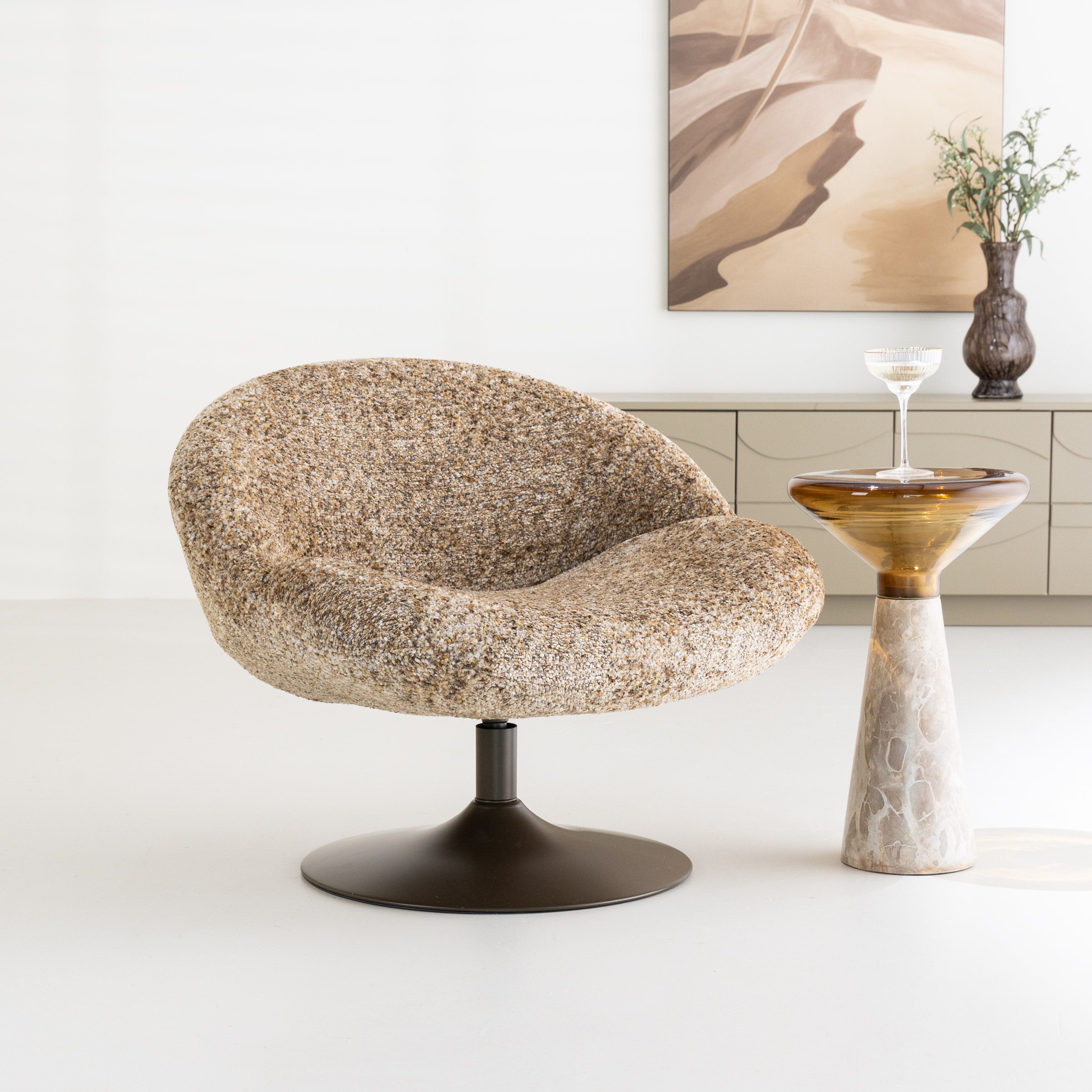 By-Boo Fauteuil Ducky Geweven stof - Taupe