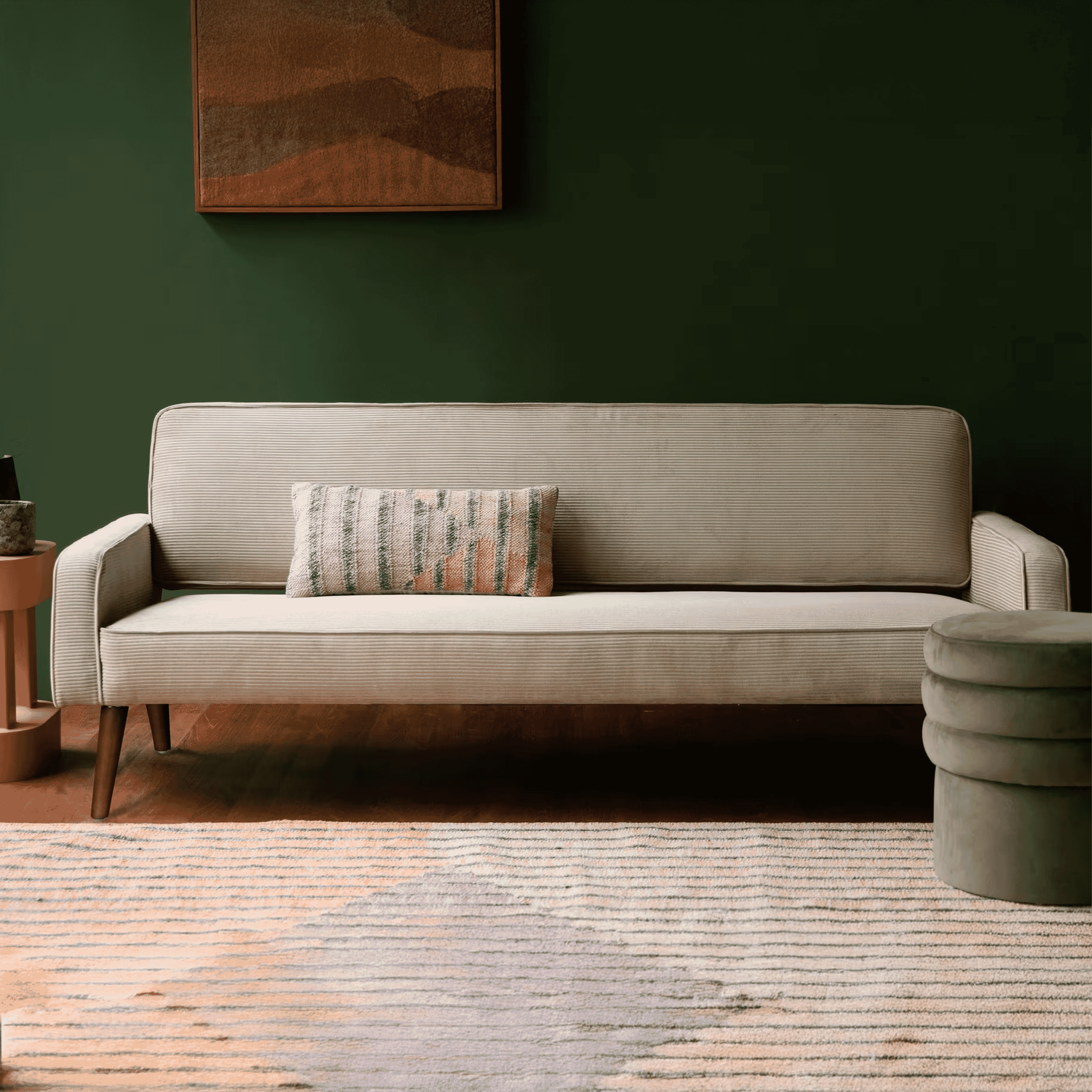 Dutchbone 3-zits Bank Preston Rib - Beige