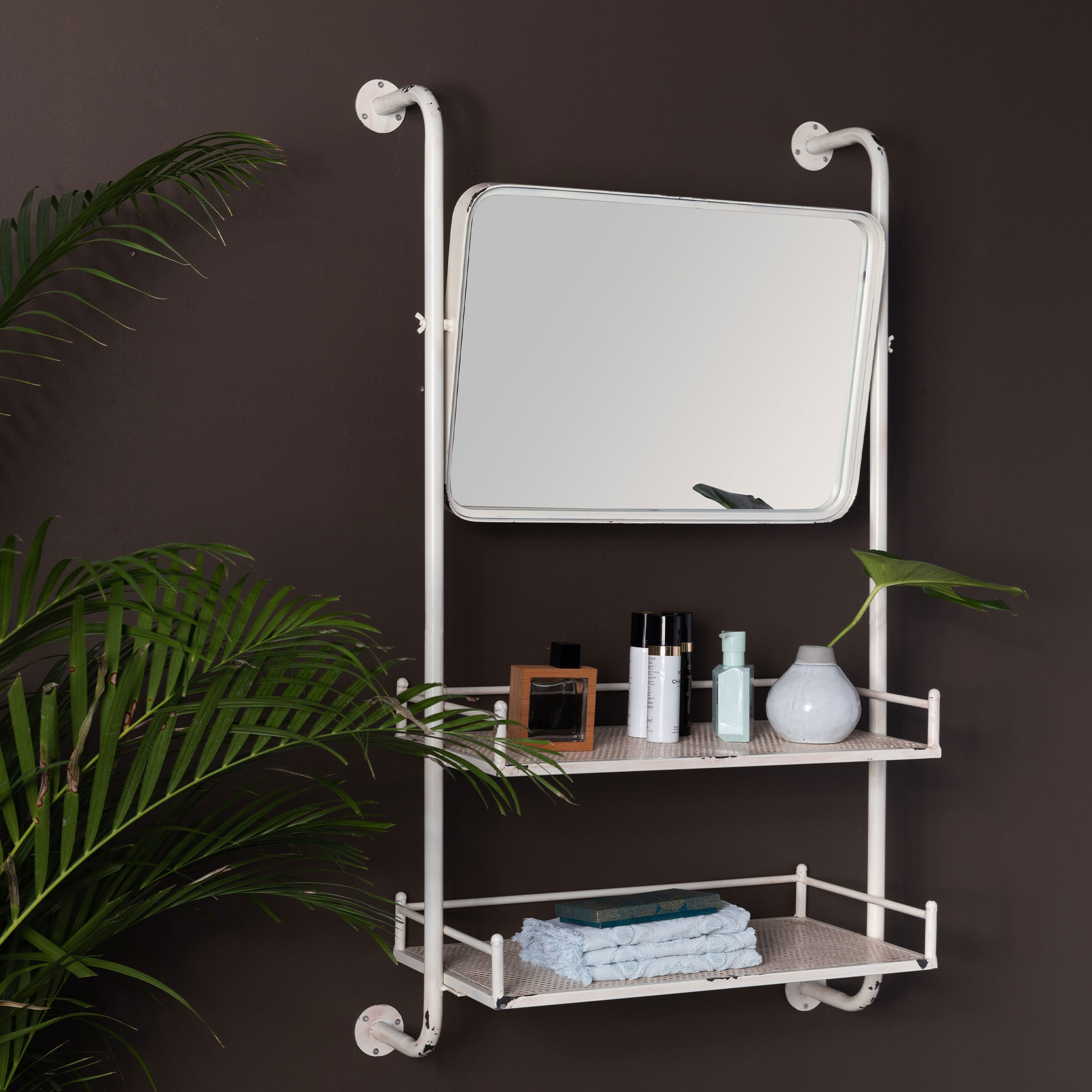 Dutchbone Wandrek 'Barber' met spiegel, 120 x 70cm Dutchbone Wandrek 'Barber' met spiegel, 120 x 70cm