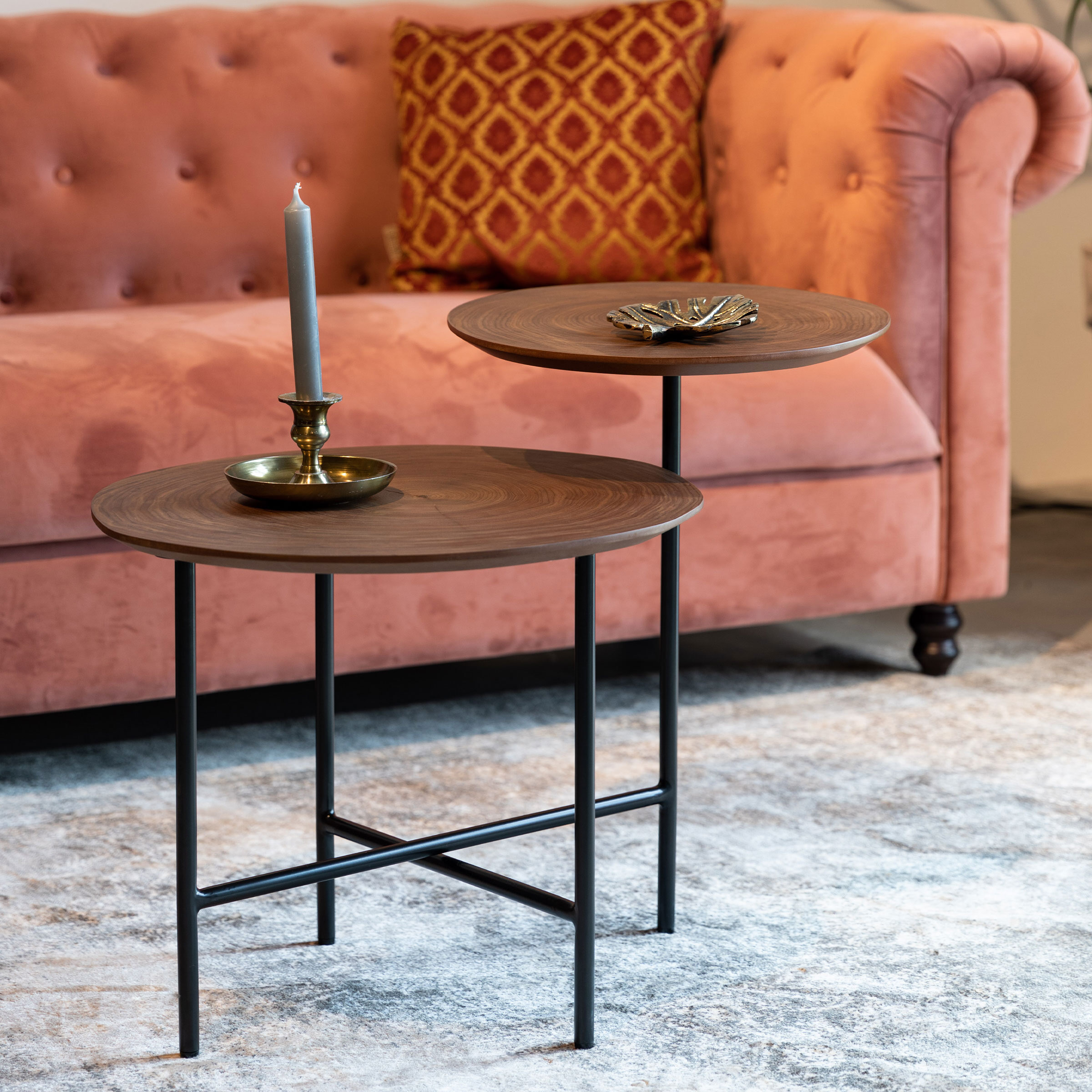 Dutchbone Bijzettafel 'Mathison' met 2 bladen Dutchbone Bijzettafel 'Mathison' met 2 bladen