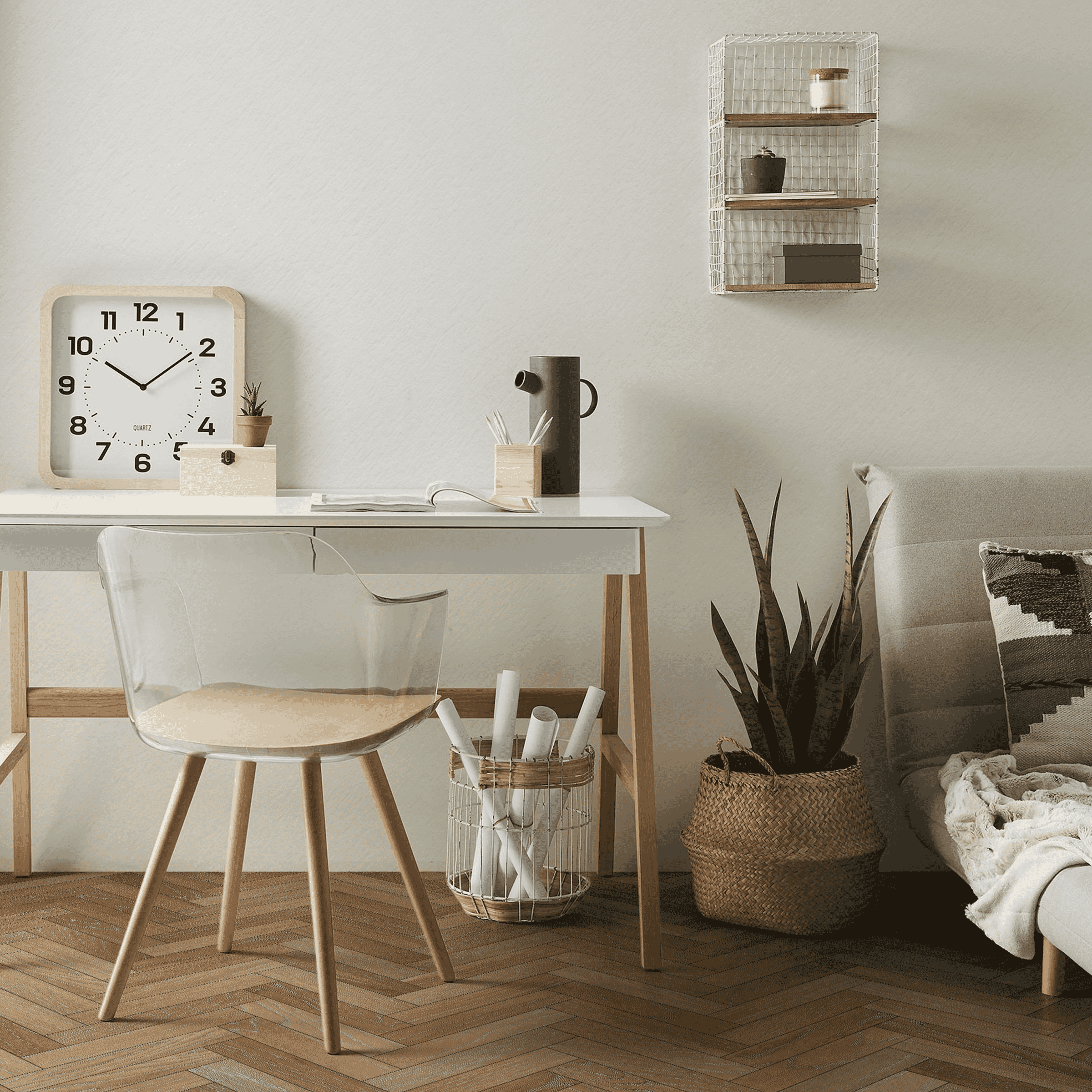 Kave Home Bureau 'Dyana' kleur Naturel / Wit